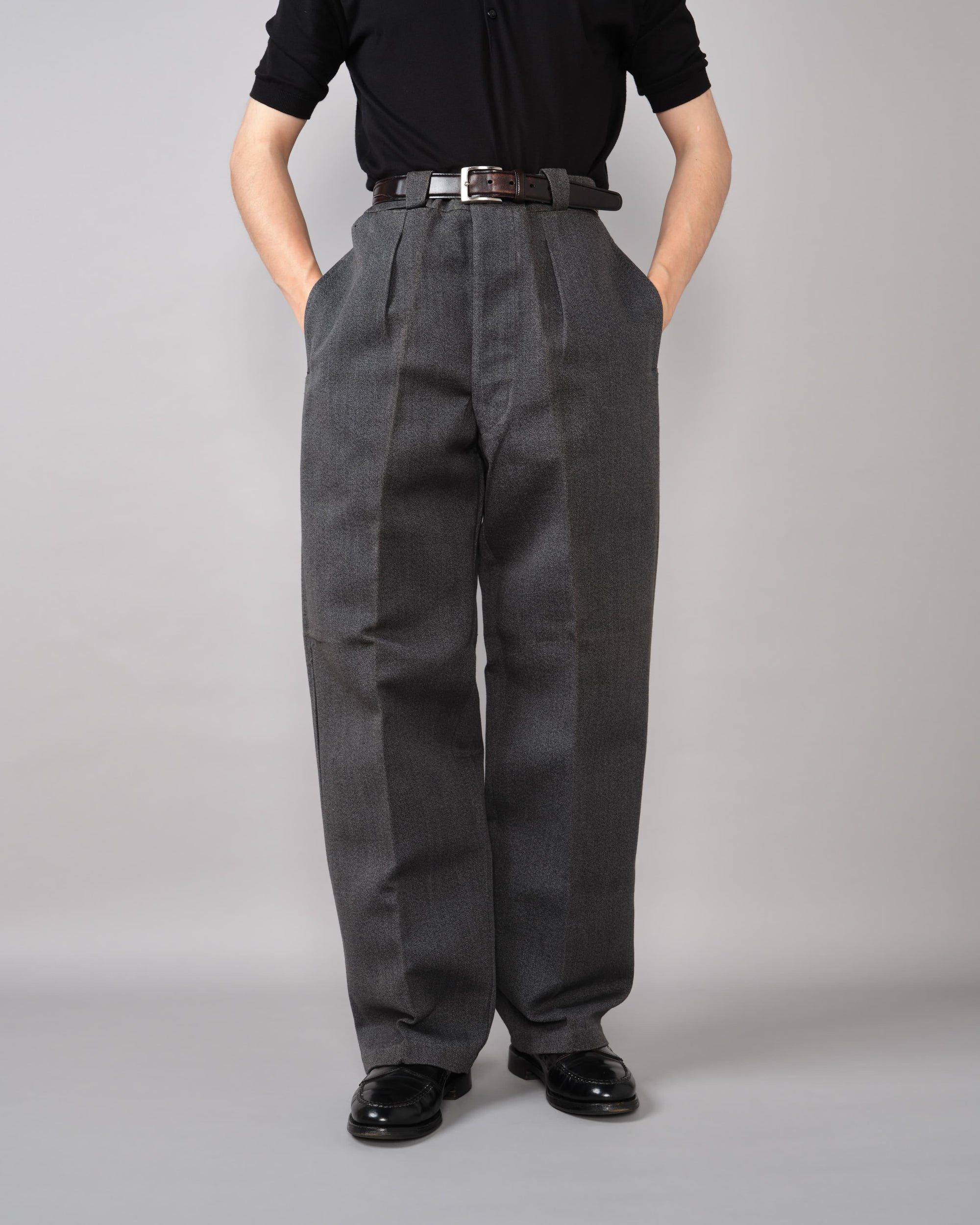 [~50's] French Vintage Black Chambray Work Pants "Dead Stock"