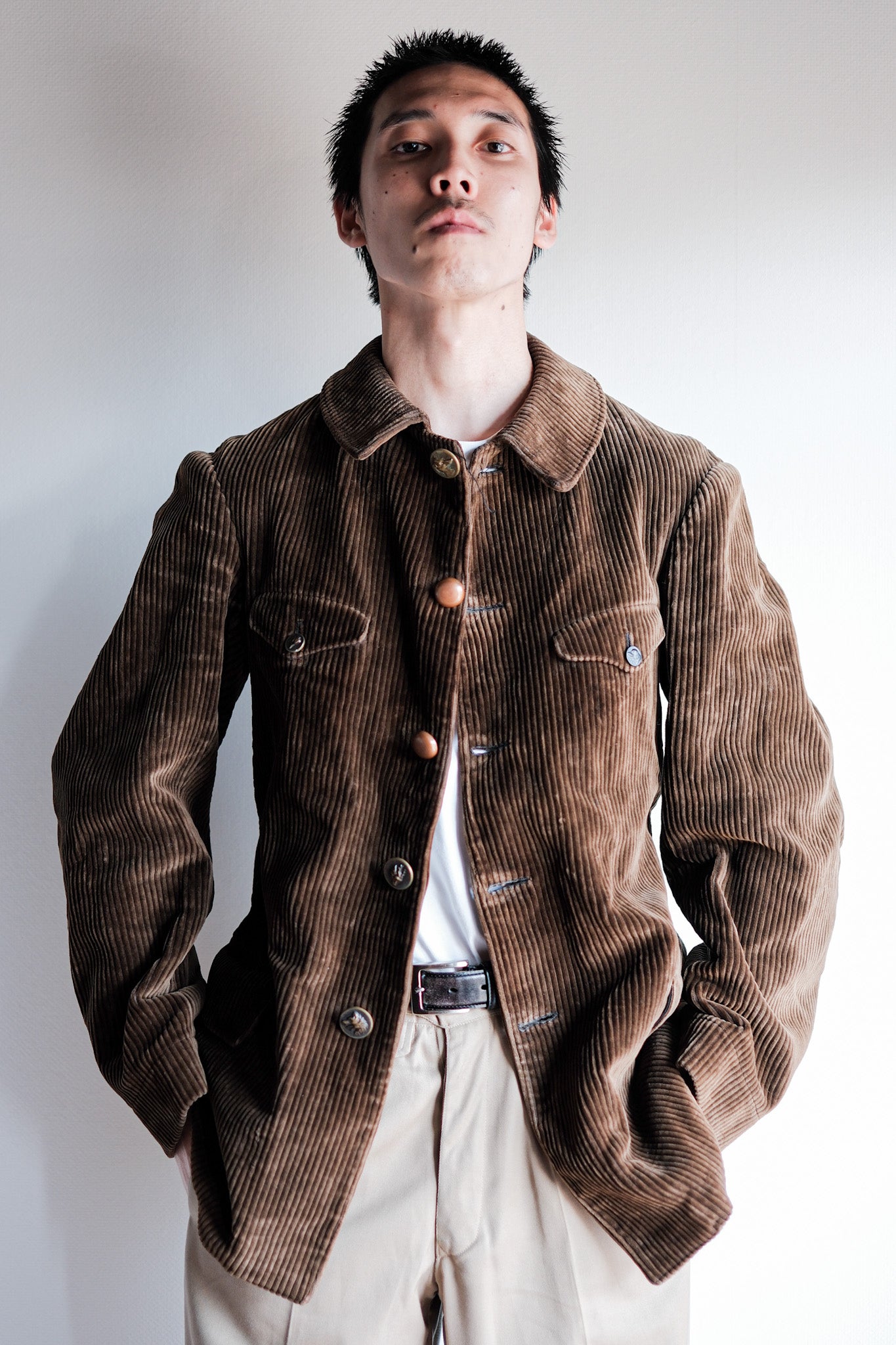 [~ 40's] Veste de chasse au gardien de jeu en velours contre toilettes vintage française