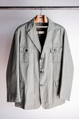 [~ 40's] German Vintage Green Chambray 4 กระเป๋าเสื้อแจ็คเก็ตงาน“ Dead Stock”