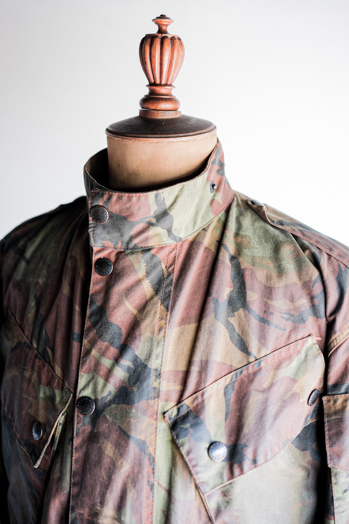 [~ 80's] Vintage Barbour DPM Camouflage Camouflage Veste cire «L'armée» «2e modèle» 2 Crest Taille.42