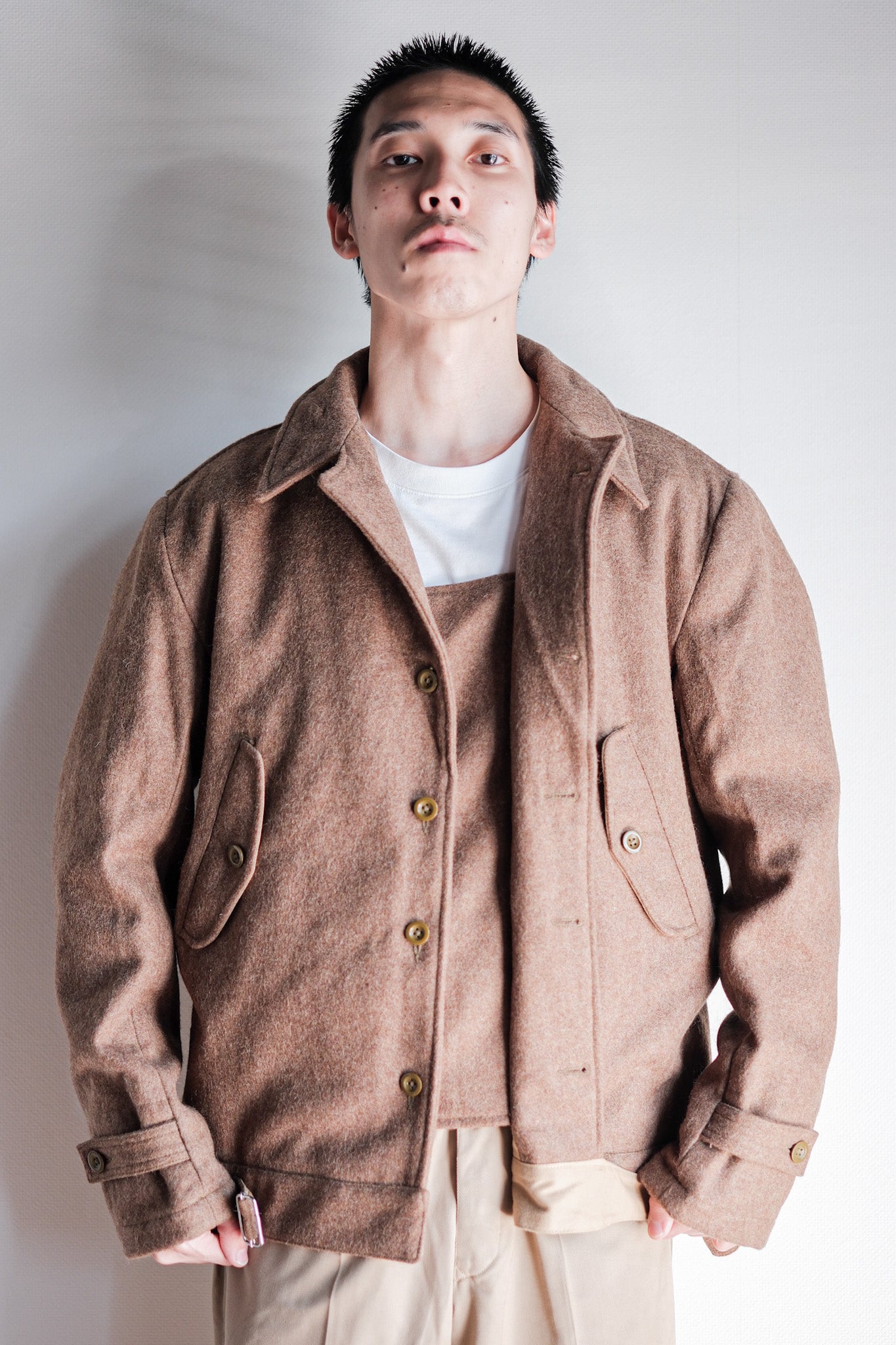 ［~50's］French Army Wool Jacket With Chin Strap Size.42 "Dead Stock"