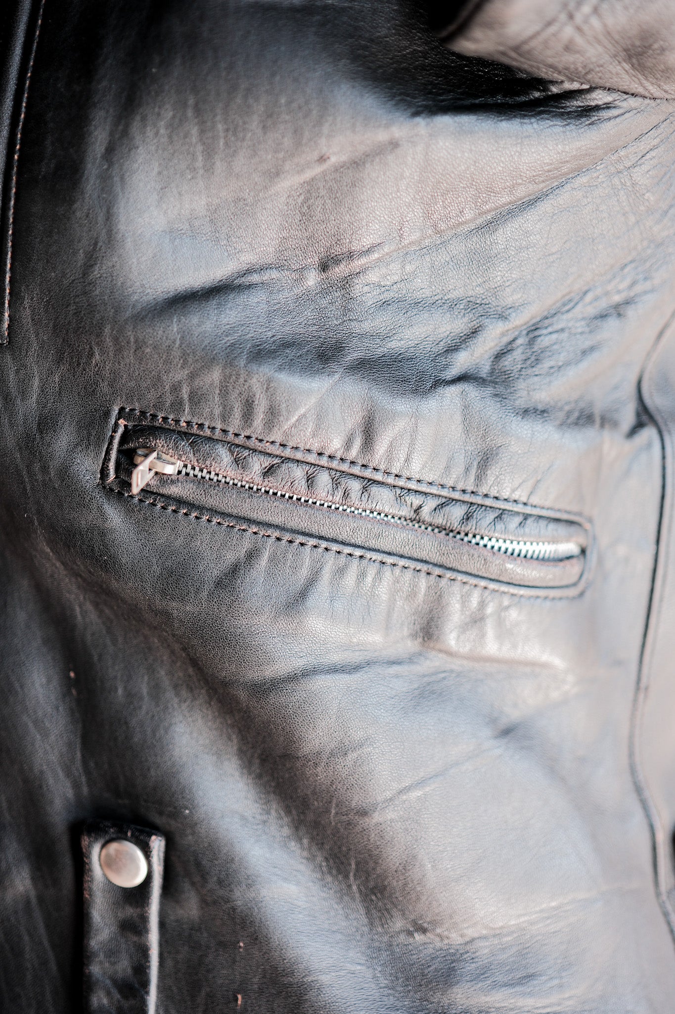 [〜70年代]劉易斯皮革騎手夾克大小。36“雷螺栓”
