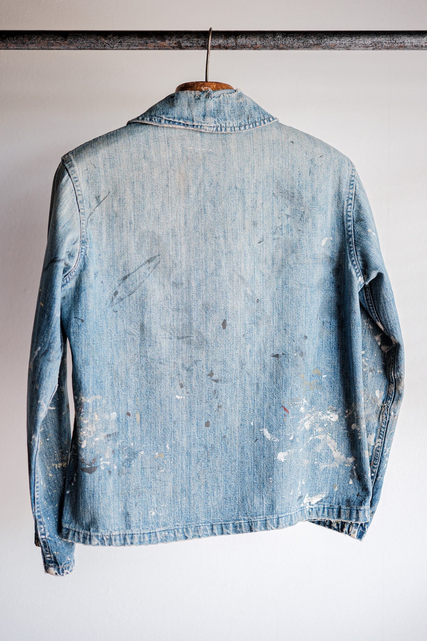 ［~40’s］U.S.NAVY Shawl Collar Denim Coverall “Crazy Paint”