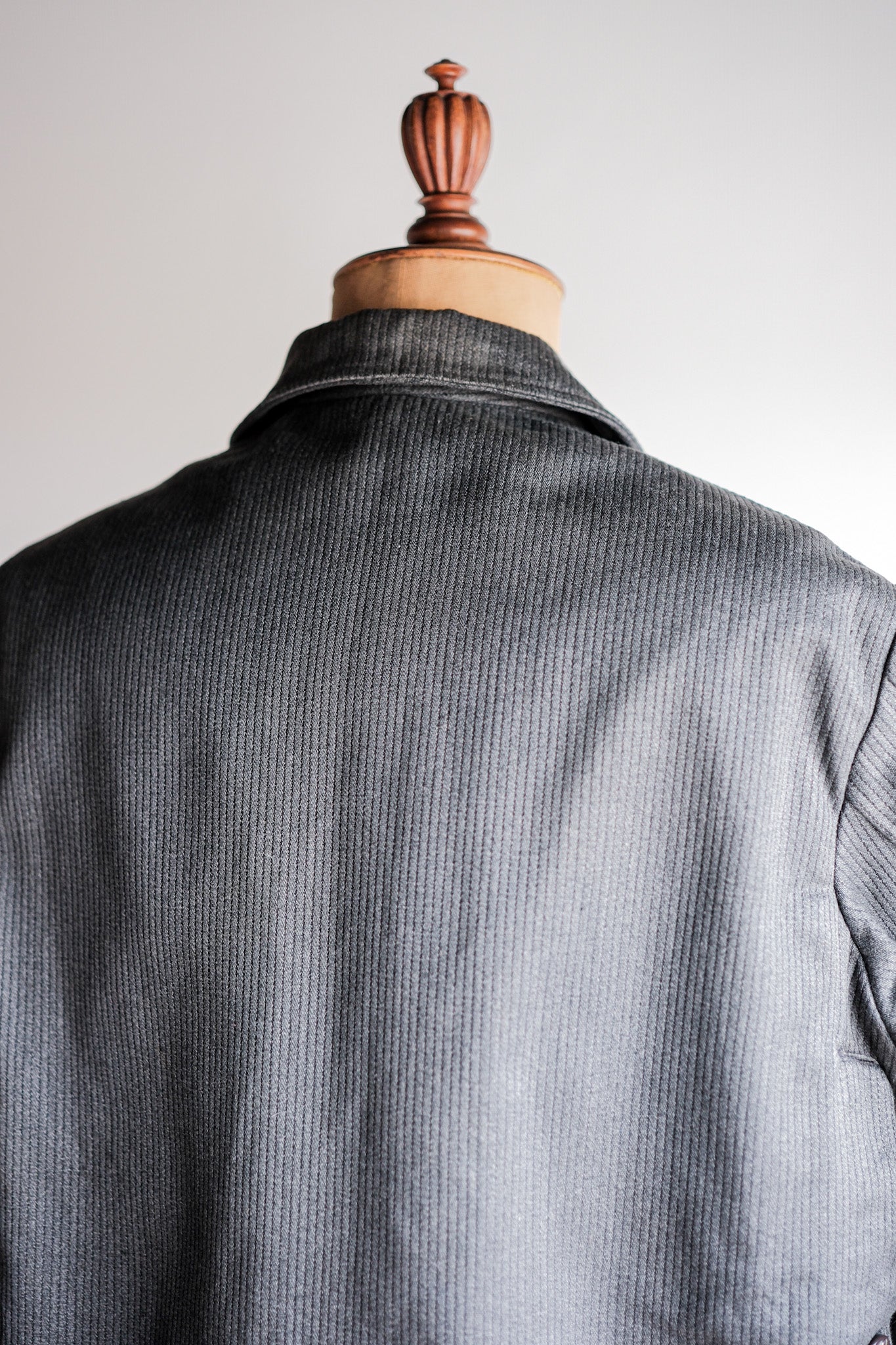 ［~50's］French Vintage Gray Cotton Pique Hunting Jacket With Chin Strap "Dead Stock"