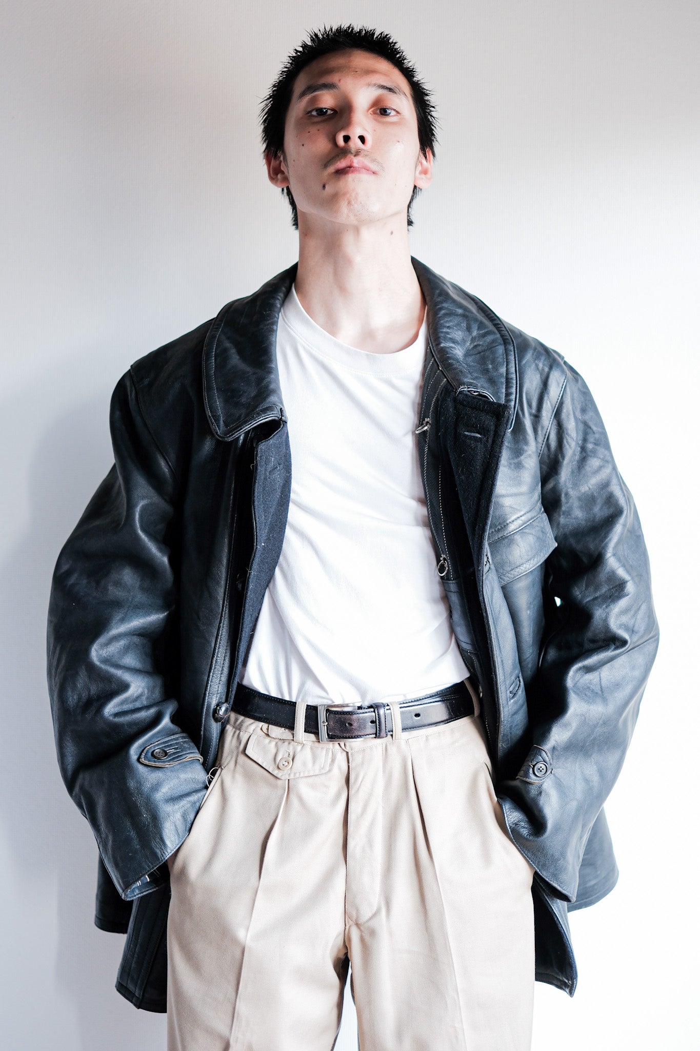 ［~60's］French Vintage Le Corbusier Leather Work Jacket Size.56