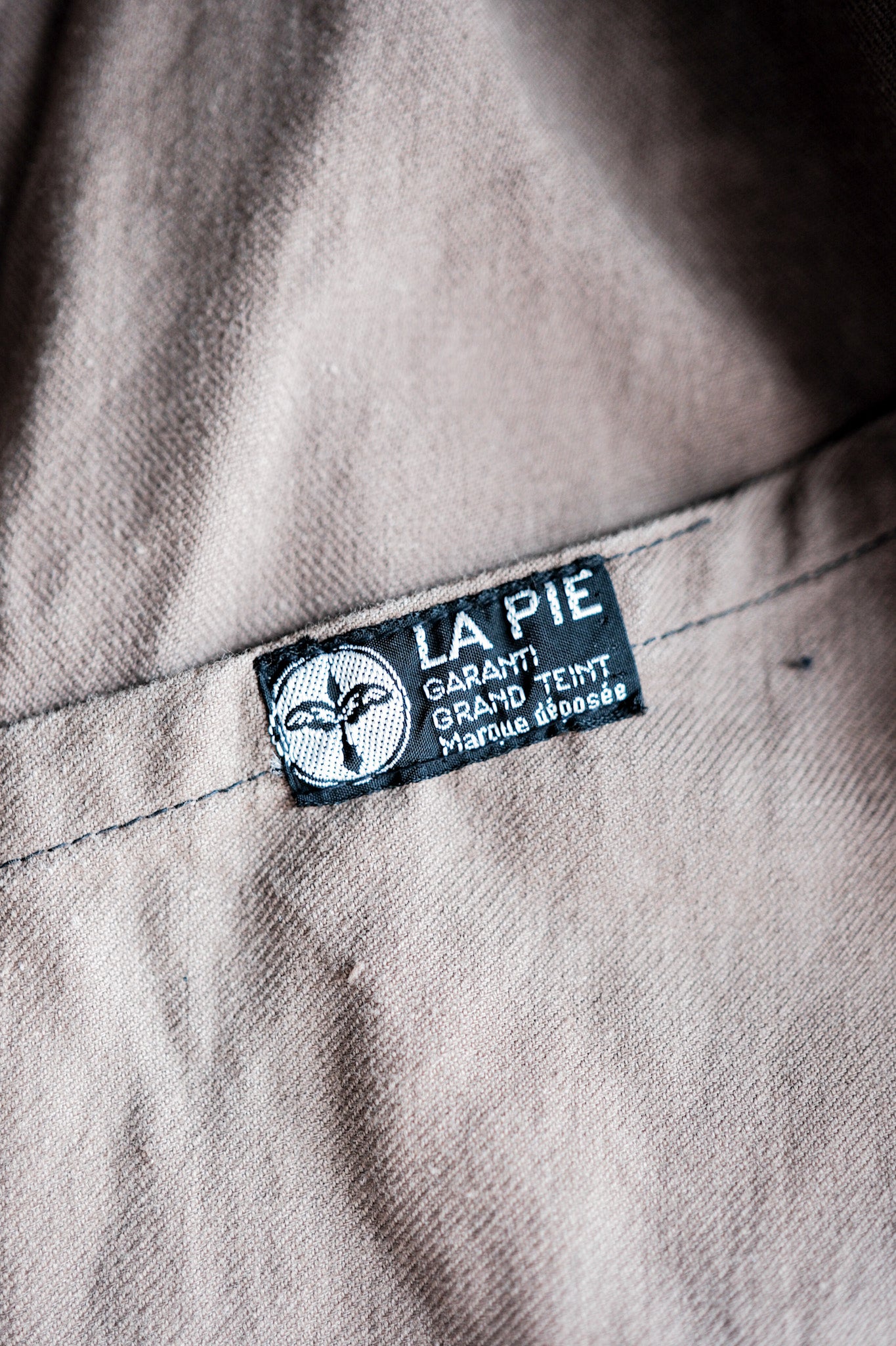 [〜40年代]法國復古棕色棉質斜紋斜紋衣外套