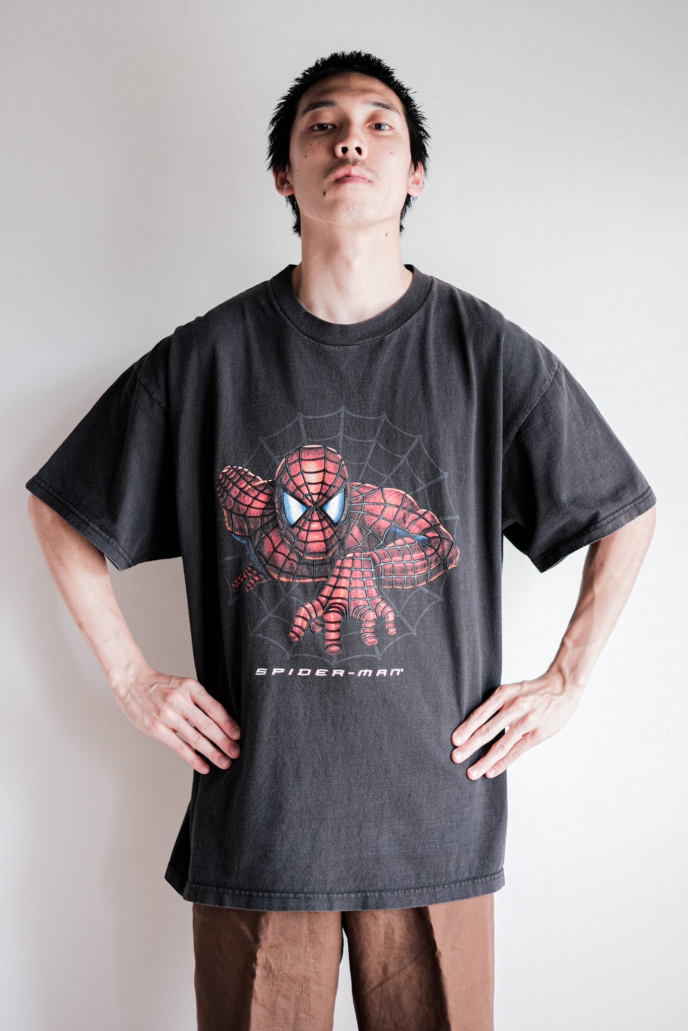 [~ 00's] หนังวินเทจพิมพ์เสื้อยืดขนาด XL "Spider-Man" "Made in US.A"