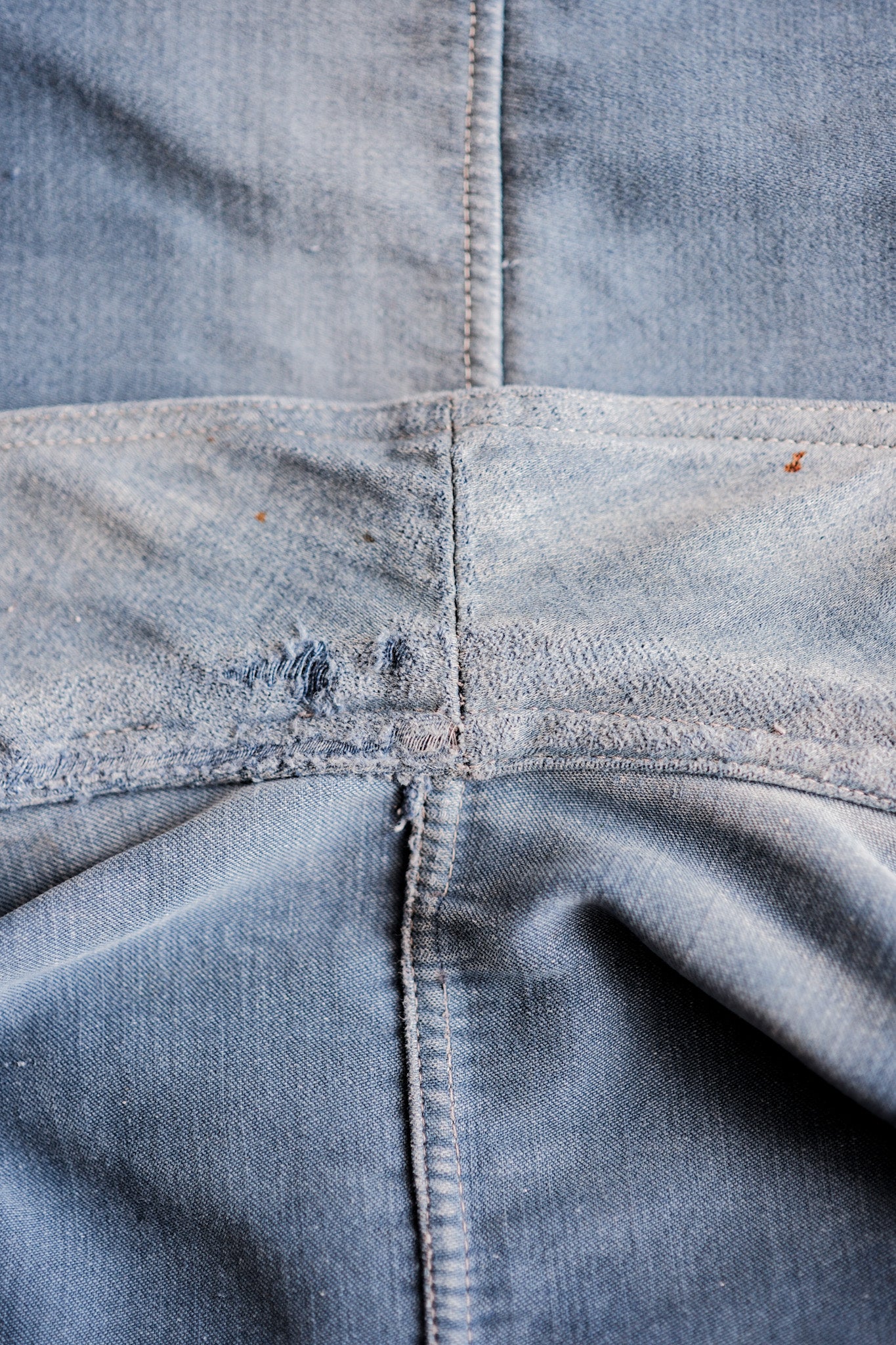 ［~40's］French Vintage Blue Moleskin Work Jacket "Le Mont St. Michel"