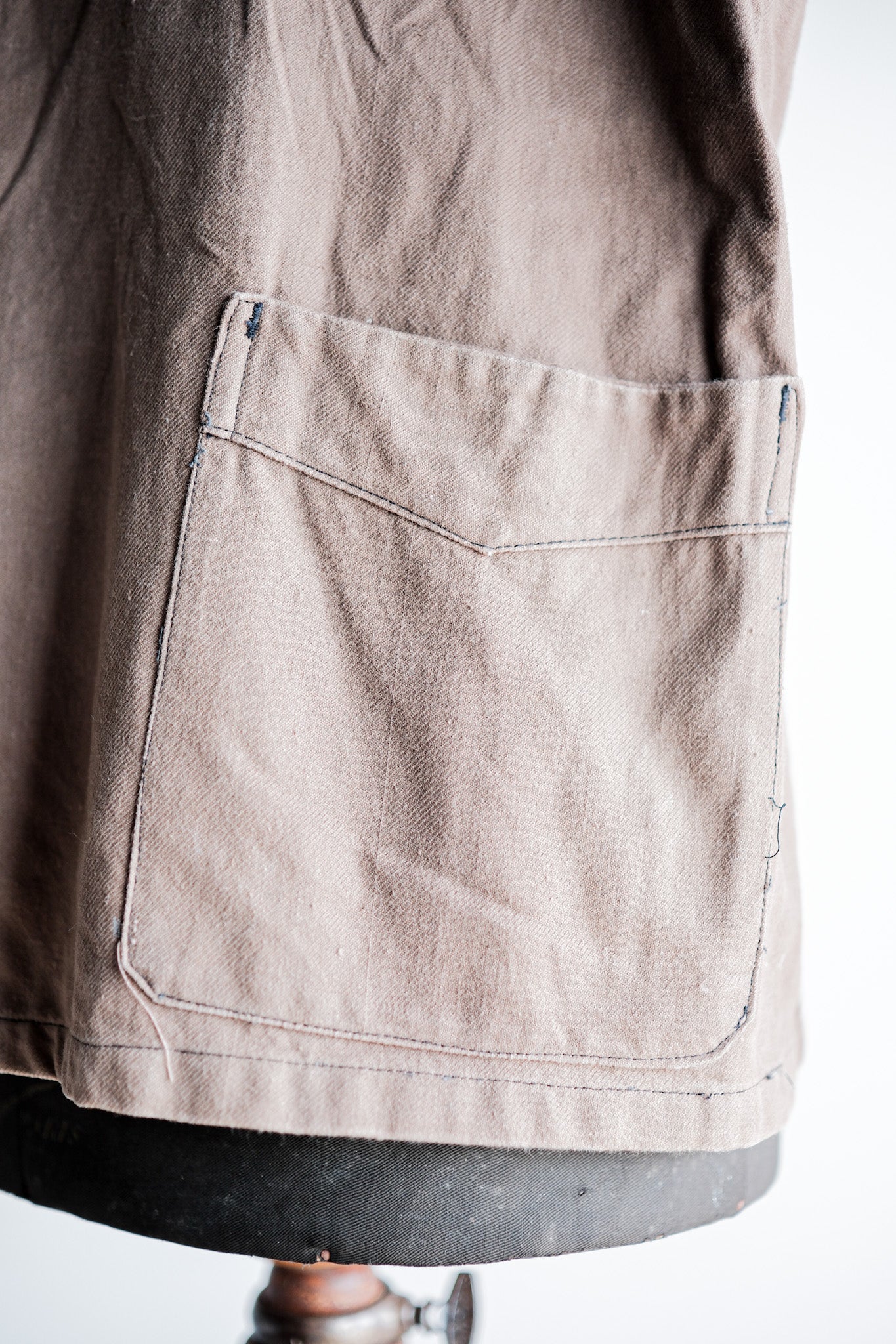 【~40's】French Vintage Brown Cotton Twill Work Jacket