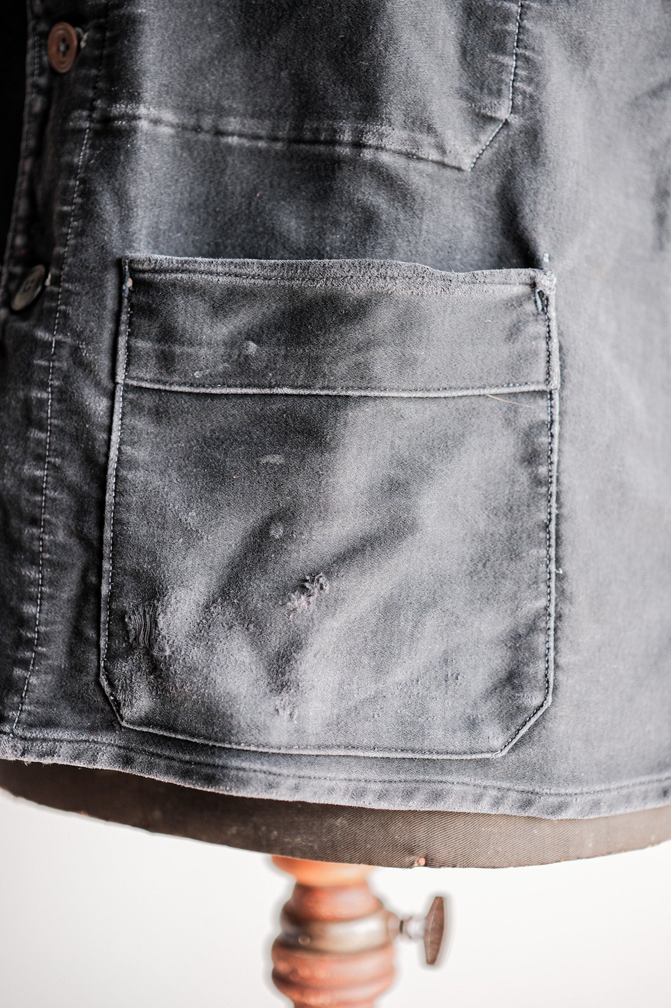 ［~40's］French Vintage Black Moleskin Work Jacket "Adolphe Lafont"