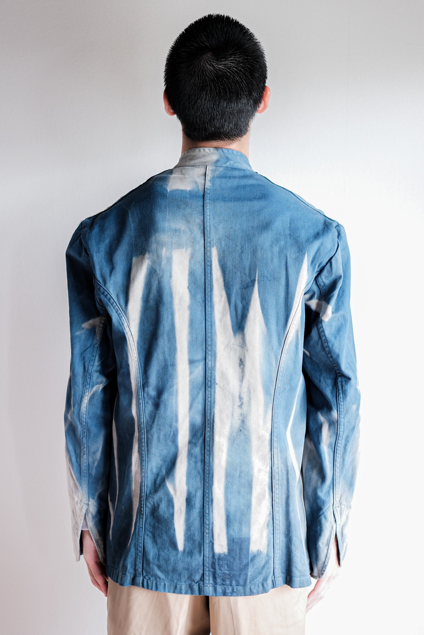 Veste de travail à double poitrine en coton indigo "Karim Hadjab" "4 Seasons"