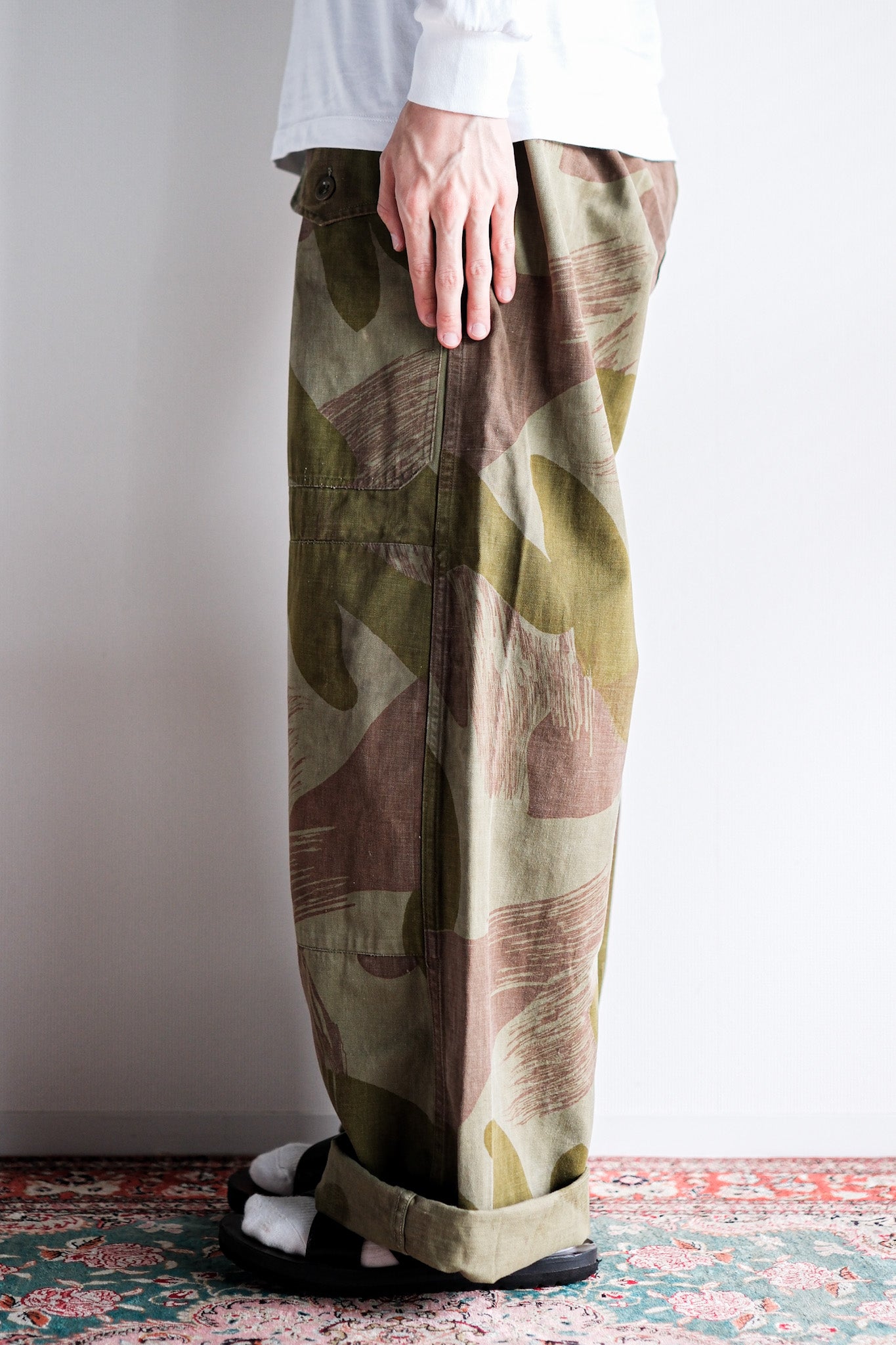 ［~50's］Belgium Army Brushstroke Camouflage Airborne Pants Size.6 "Remake" "Early Type"