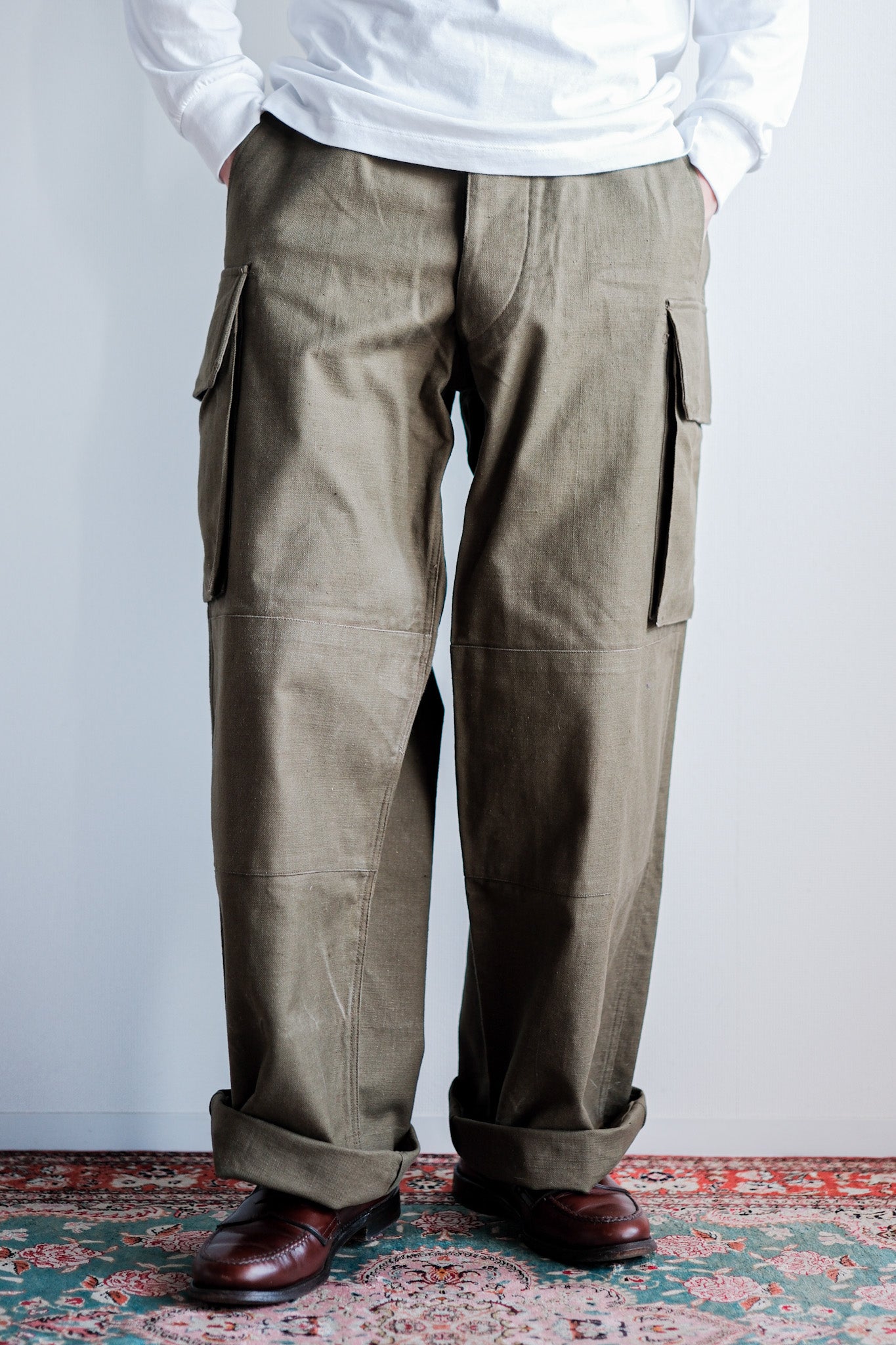 [~ 40's] French Army M47 Field Trousers Size.84m "1st type" "DEAD STOCK"