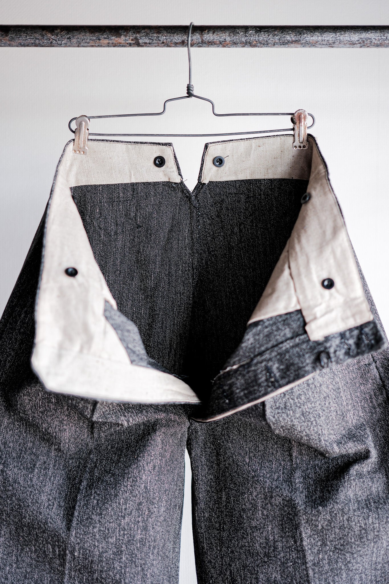 [~ 30's] Pantalon de travail de chambre noire vintage française "Stock mort"