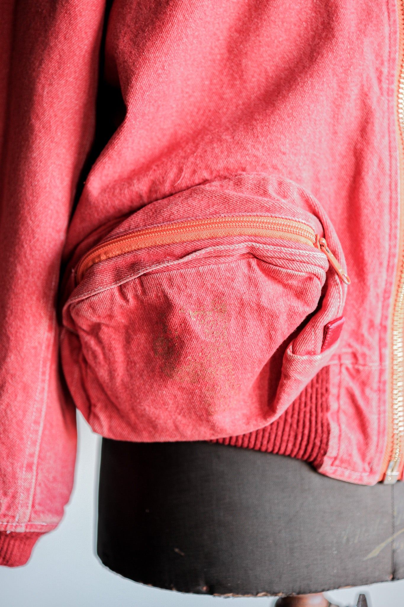 [~ 90's] Old Pink House Red Denim Blouson