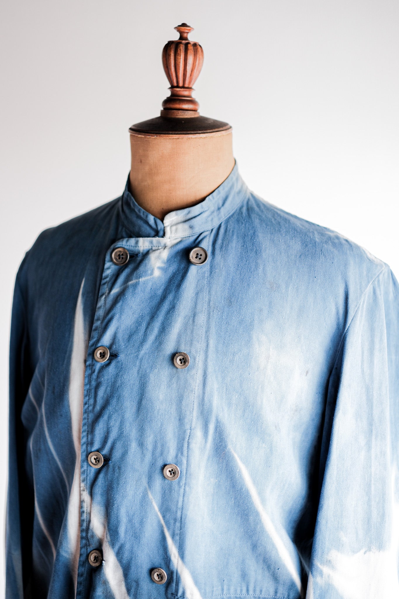 Veste de travail à double poitrine en coton indigo "Karim Hadjab" "4 Seasons"