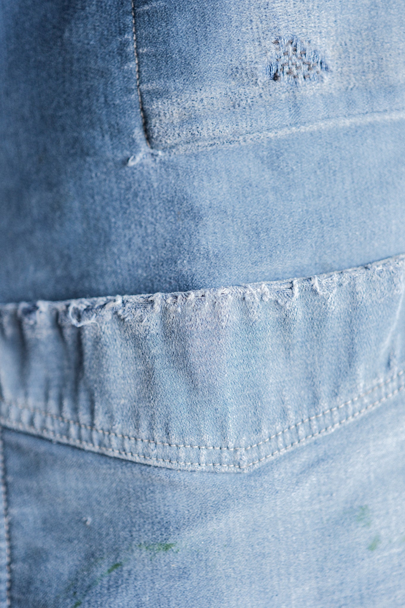 ［~40's］French Vintage Blue Moleskin Work Jacket "Le Mont St. Michel"