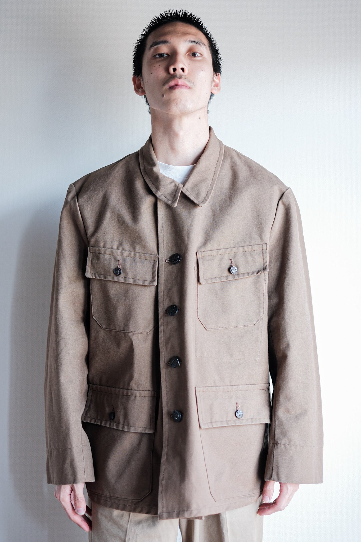 ［~50's］French Vintage Cotton Linen Canvas Hunting Jacket "Dead Stock"