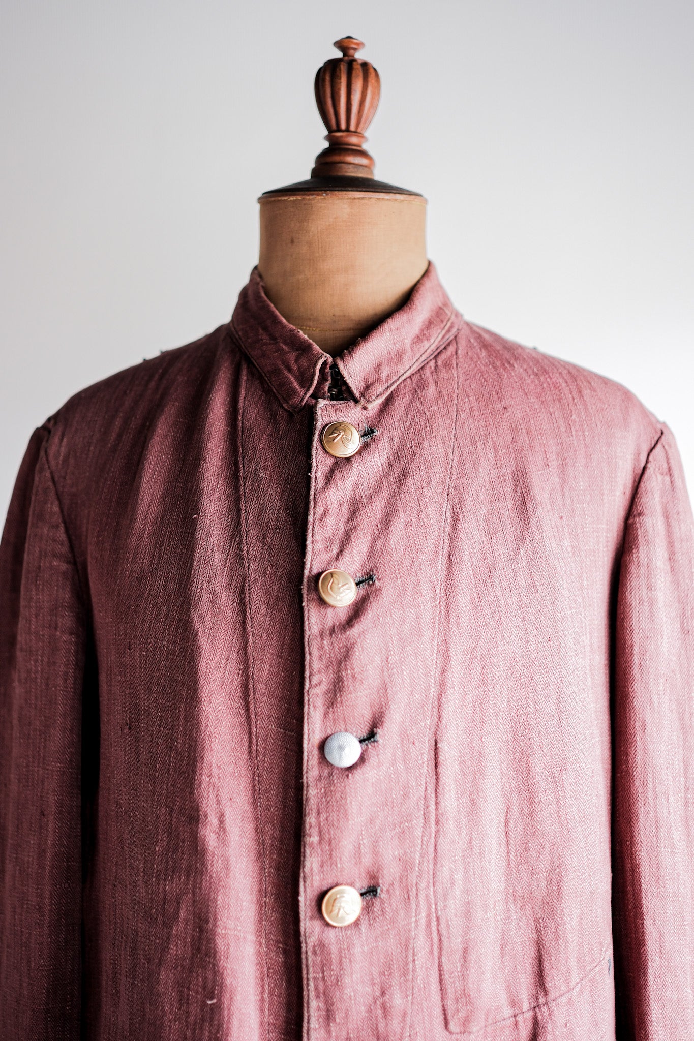 【~40's】German Army Drillich HBT Linen Jacket "Unusual Color"