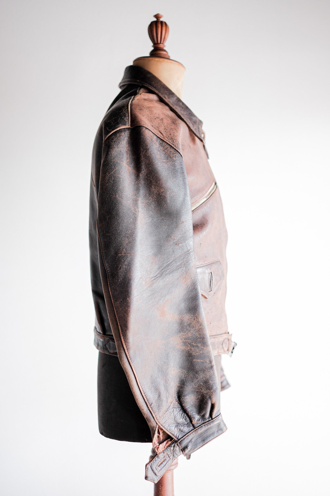 40's】French Vintage Hartmann Type Leather Jacket