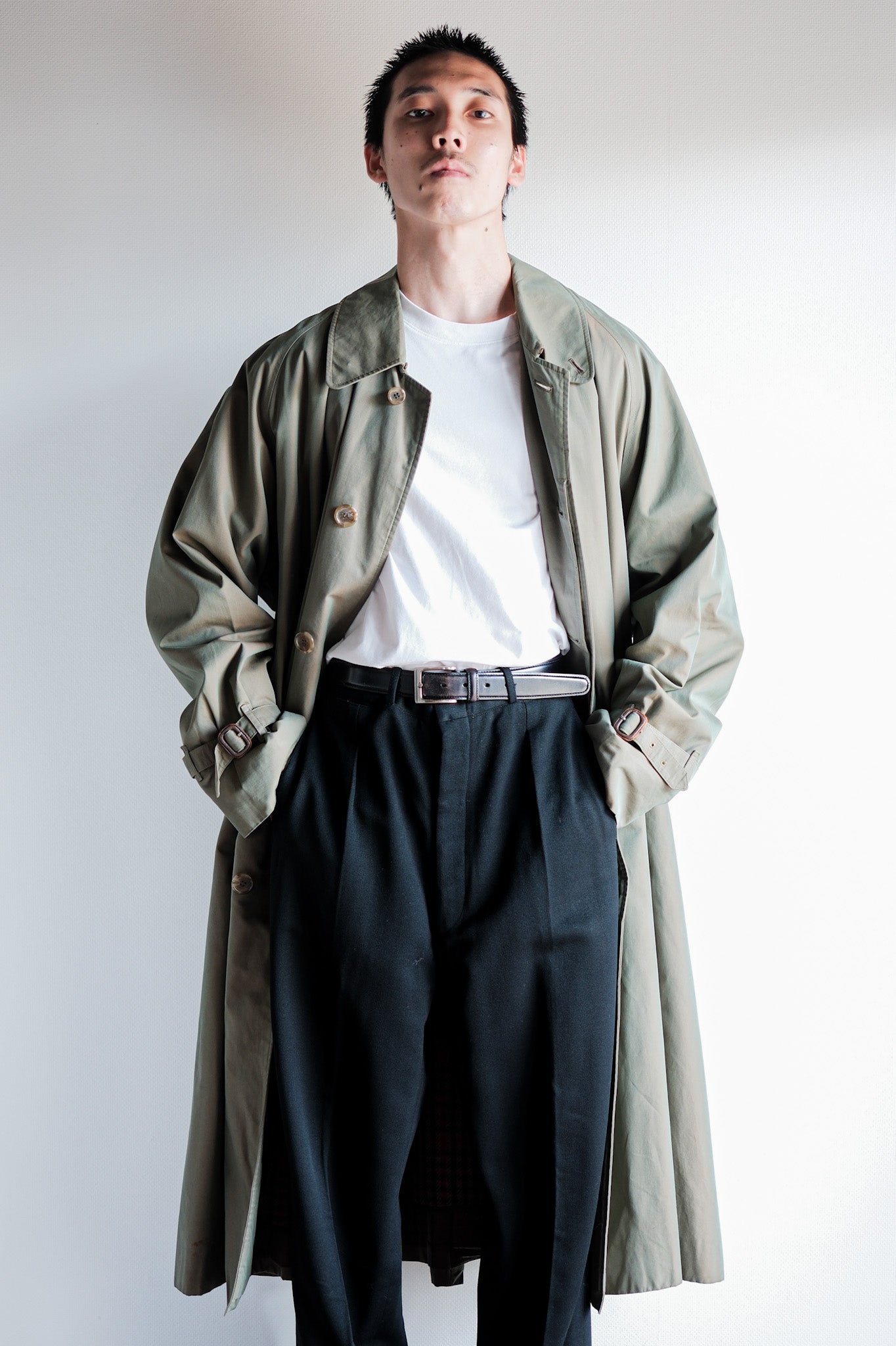 ［~70's］Vintage Burberrys Single Raglan Rider Coat C100 With Liner Size.52RL "TAMAMUSHI"