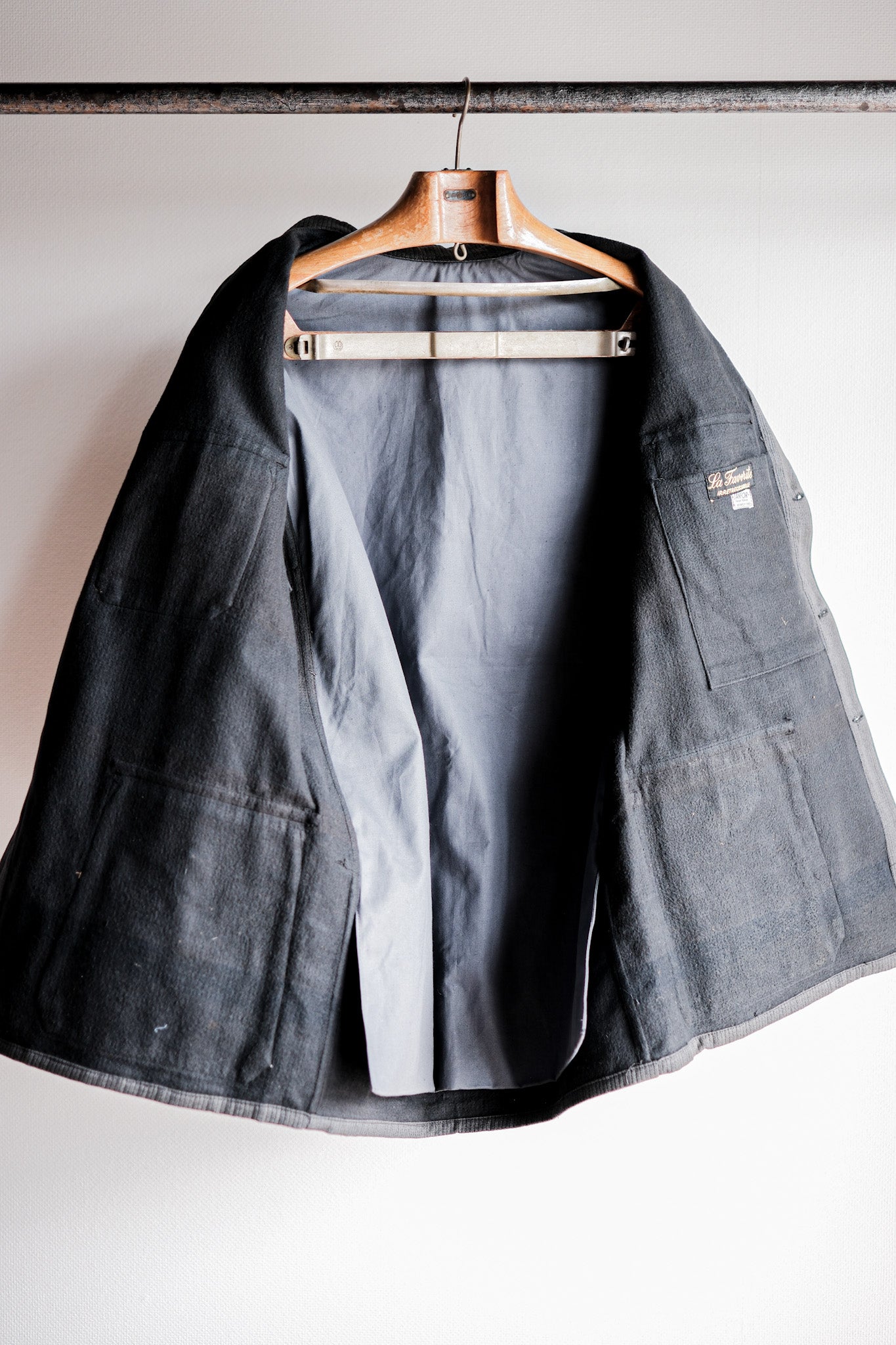 ［~50's］French Vintage Gray Cotton Pique Hunting Jacket With Chin Strap "Dead Stock"