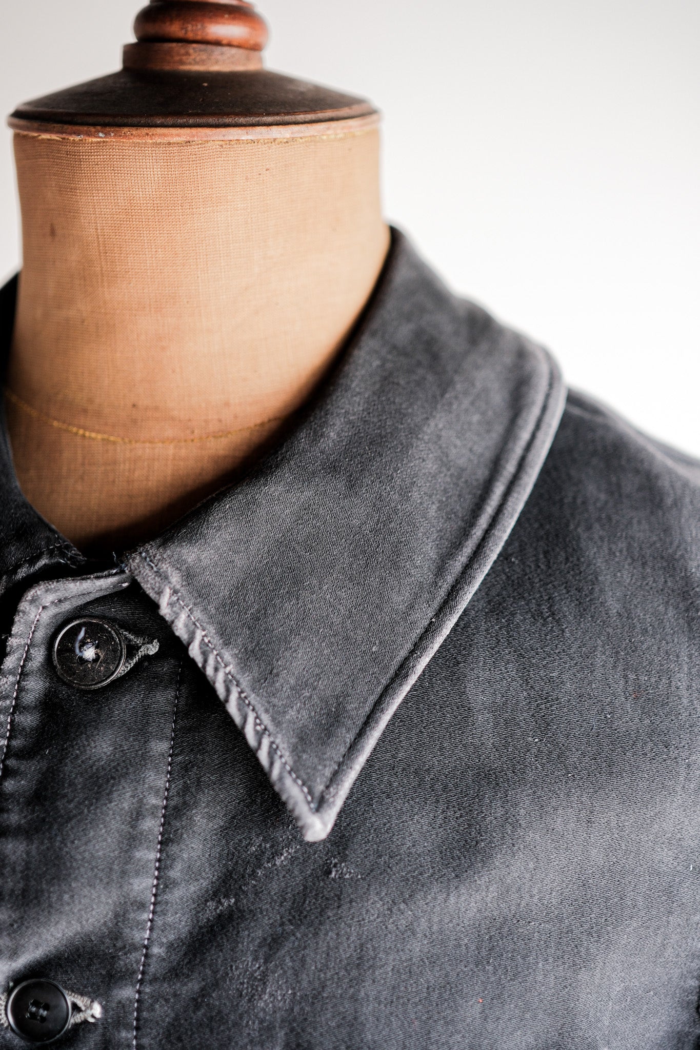 ［~40's］French Vintage Black Moleskin Work Jacket "Adolphe Lafont"