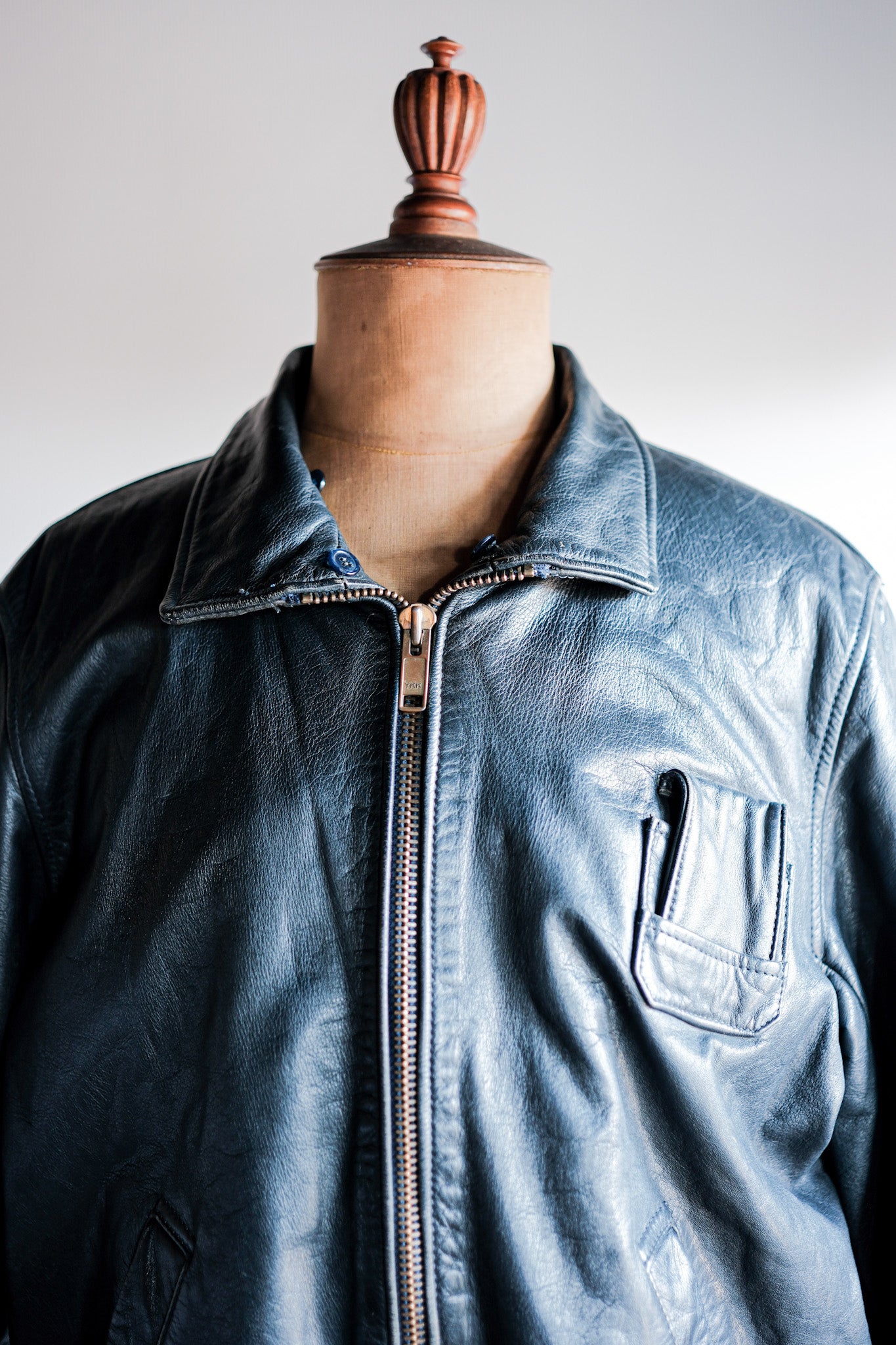 【~80's】French Air Force Pilot Leather Jacket Size.48 "Civilian Type"