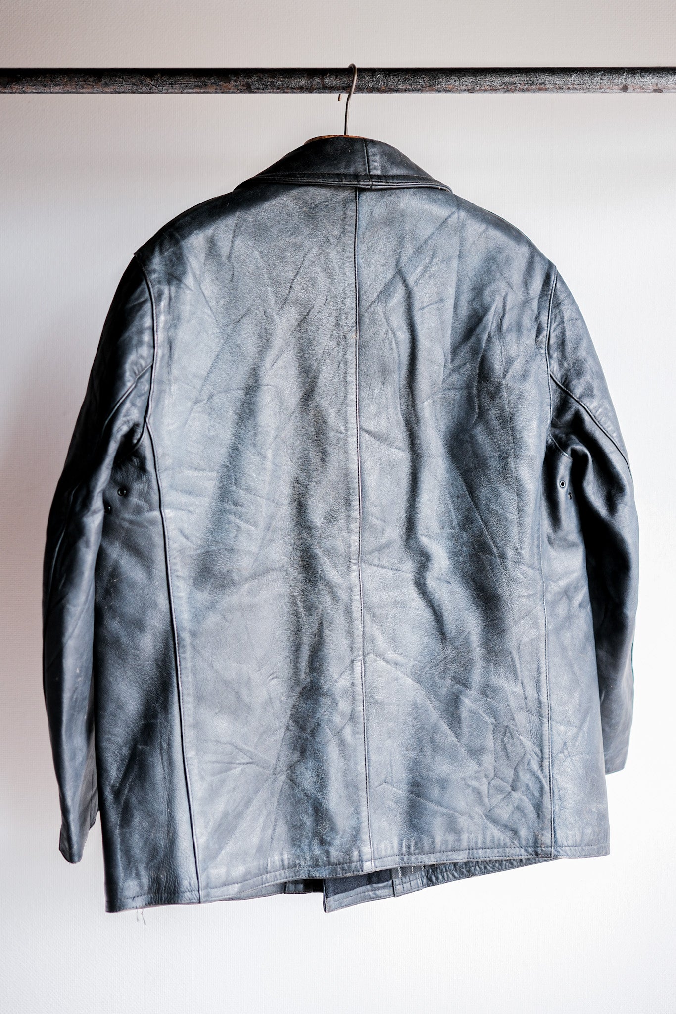 ［~60's］French Vintage Le Corbusier Leather Work Jacket Size.56