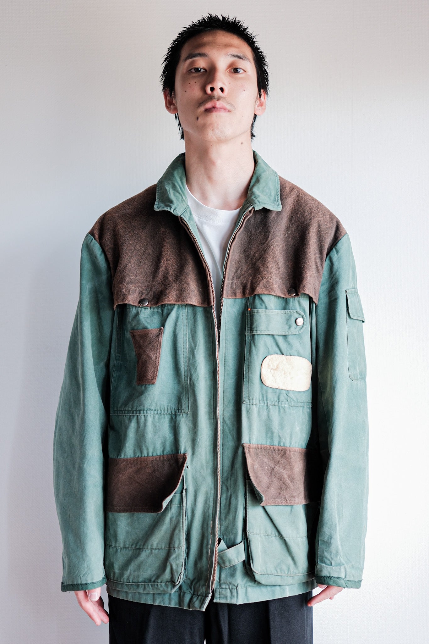 [~ 60's] French Vintage Hunting & Fishing Cotton Jacket Size.52 L'ESQUIMAU