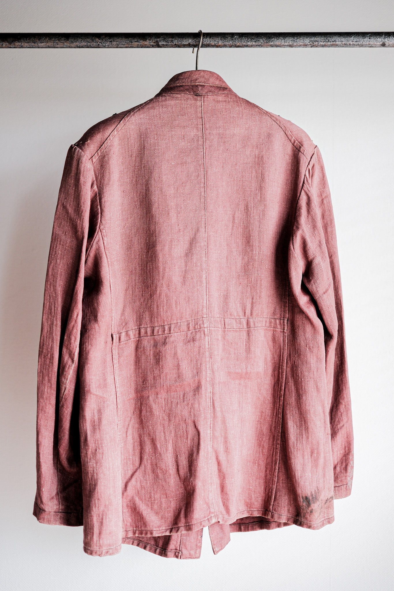 【~40's】German Army Drillich HBT Linen Jacket "Unusual Color"