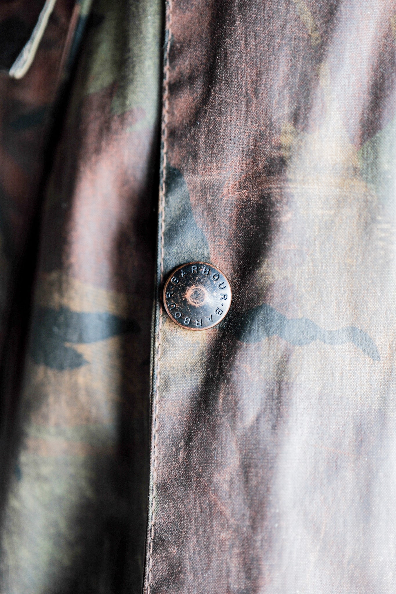 [~ 80's] Vintage Barbour DPM CAMOUFLAGE WAXED JACKET “The Military” “2nd Model” 2 Crest Size.42