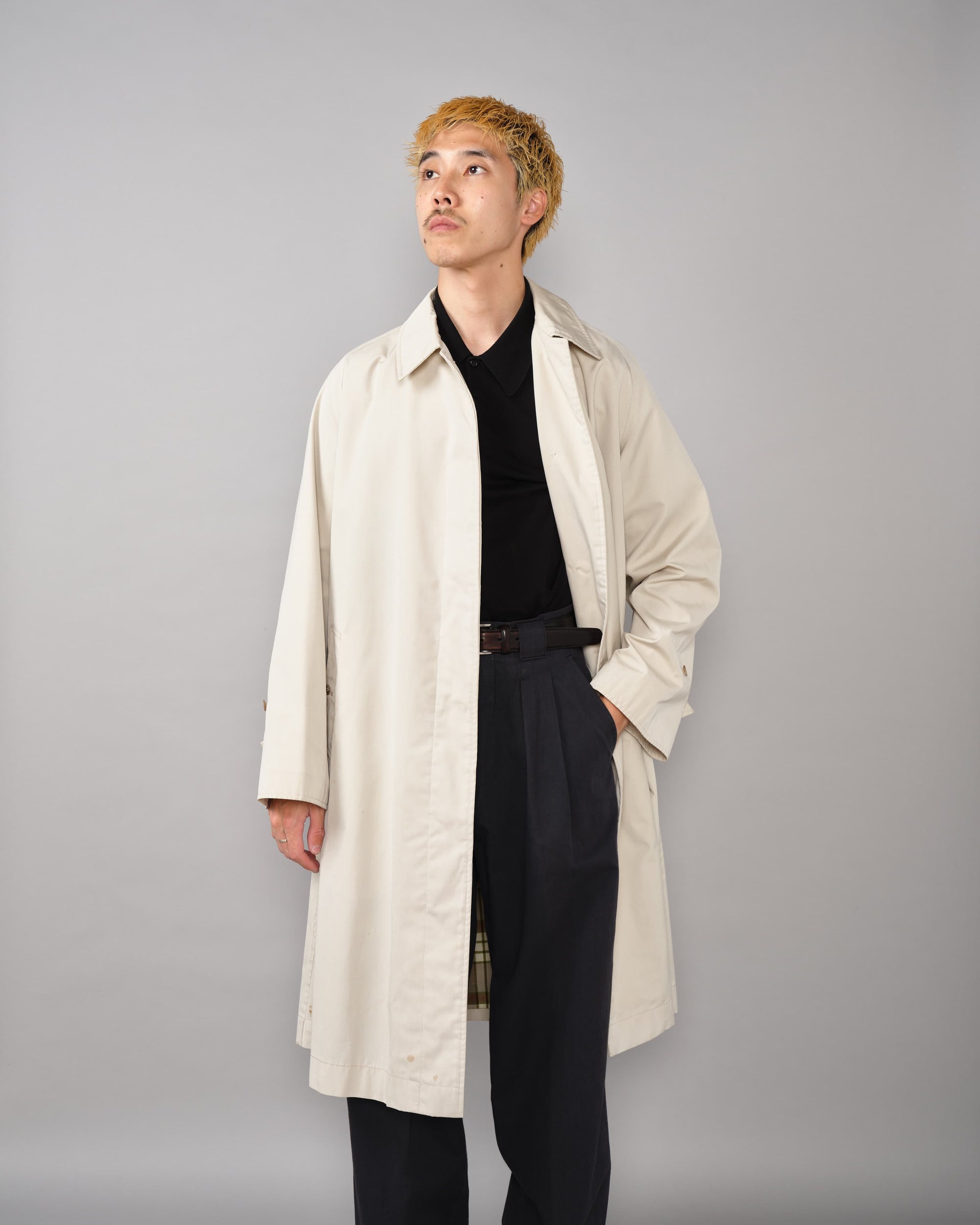 [~50's] Vintage Burberrys Paris One-Piece Sleeve Balmacaan Coat for Ladies "Made in France"
