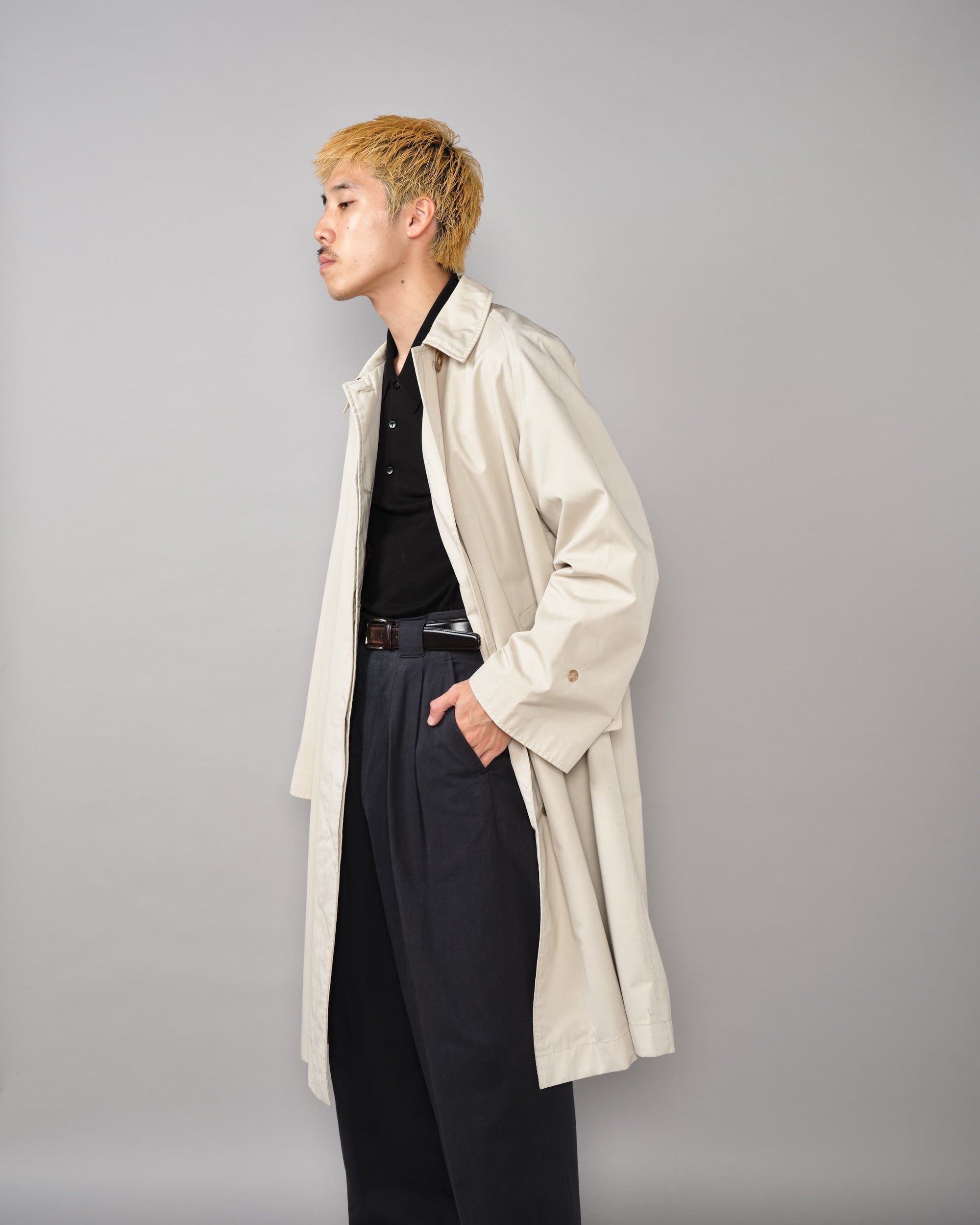 [~50's] Vintage Burberrys Paris One-Piece Sleeve Balmacaan Coat for Ladies "Made in France"