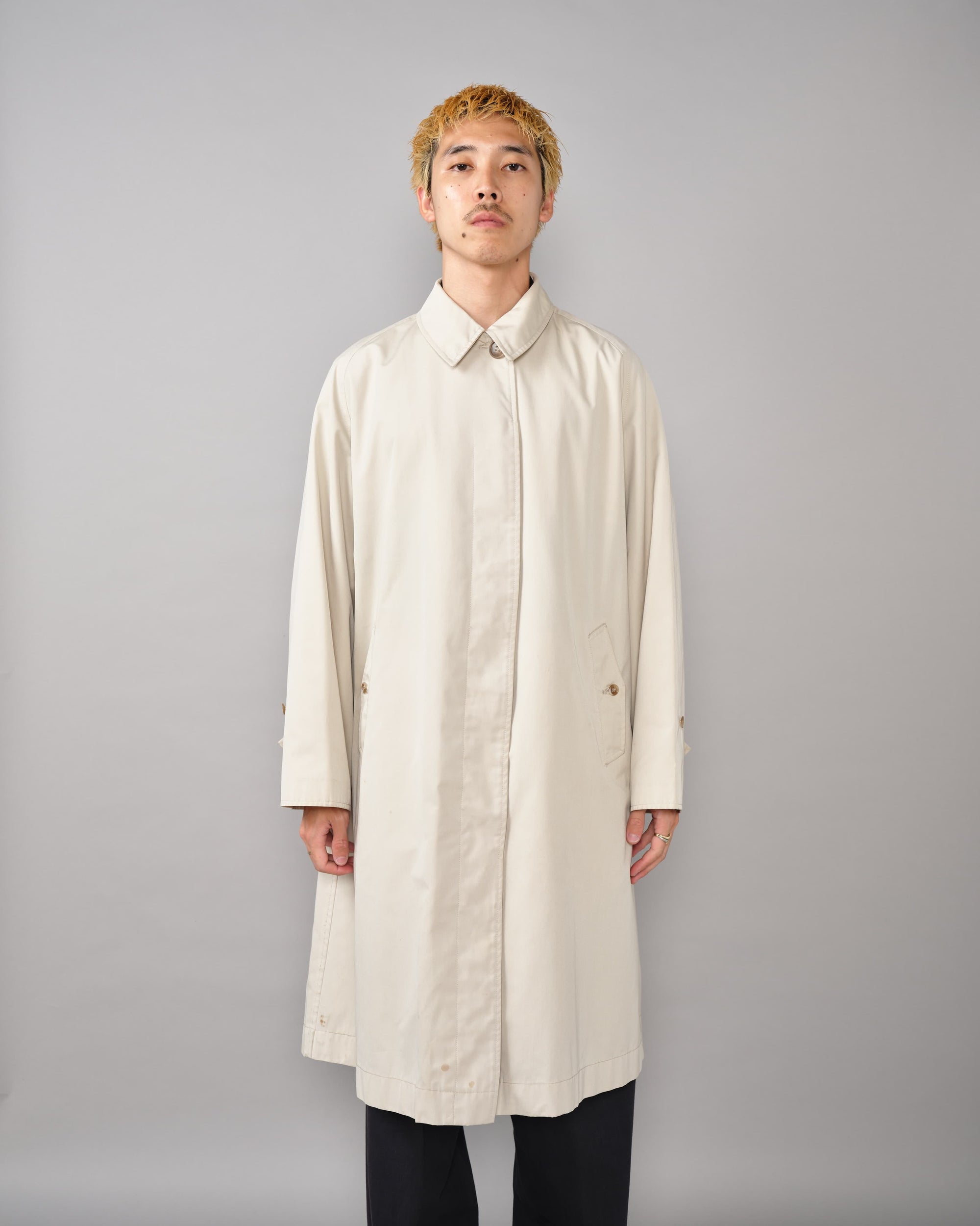 [~50's] Vintage Burberrys Paris One-Piece Sleeve Balmacaan Coat for Ladies "Made in France"