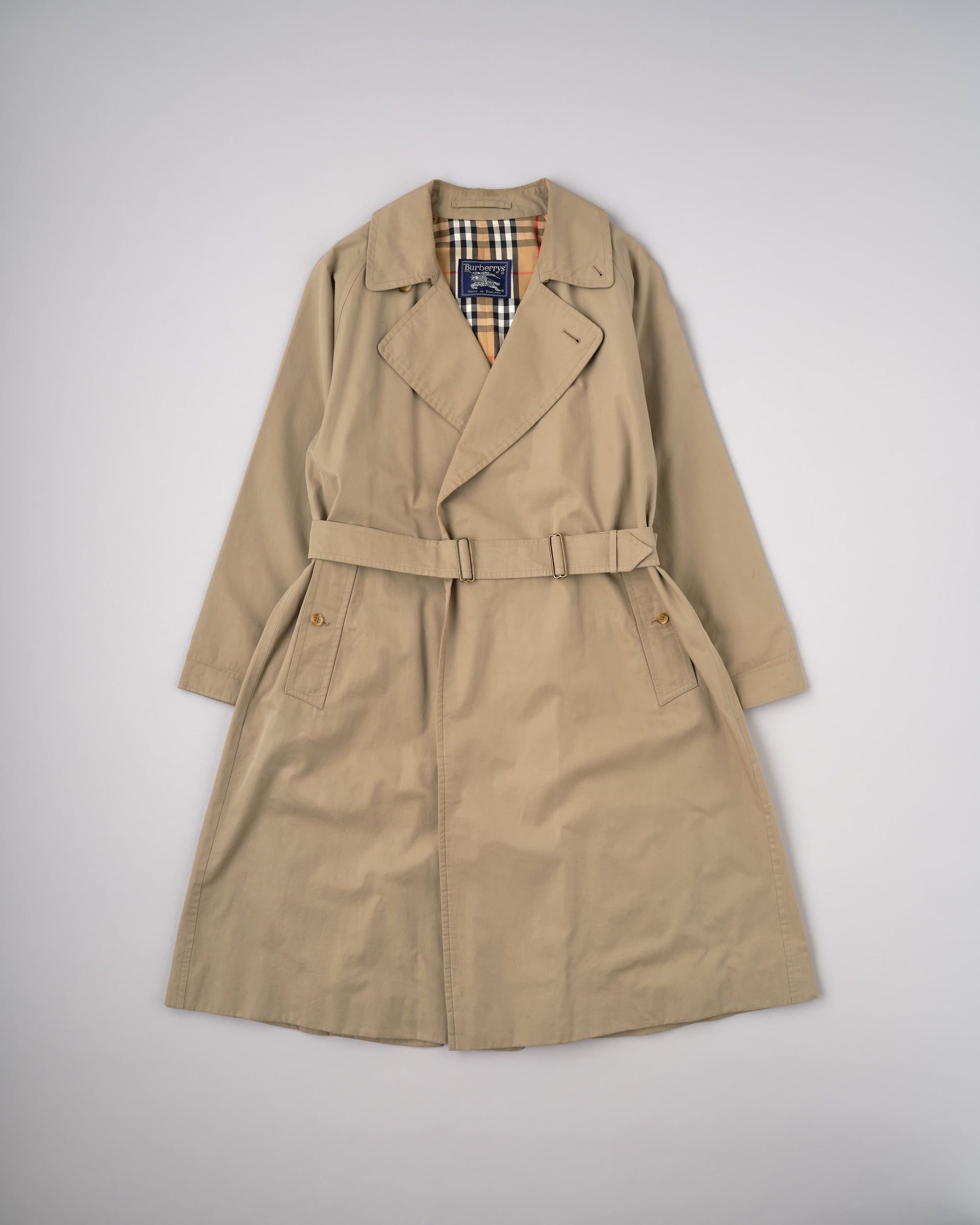 【~80's】Vintage Burberrys One-Piece Sleeve Tielocken Coat C100 Size.46REG