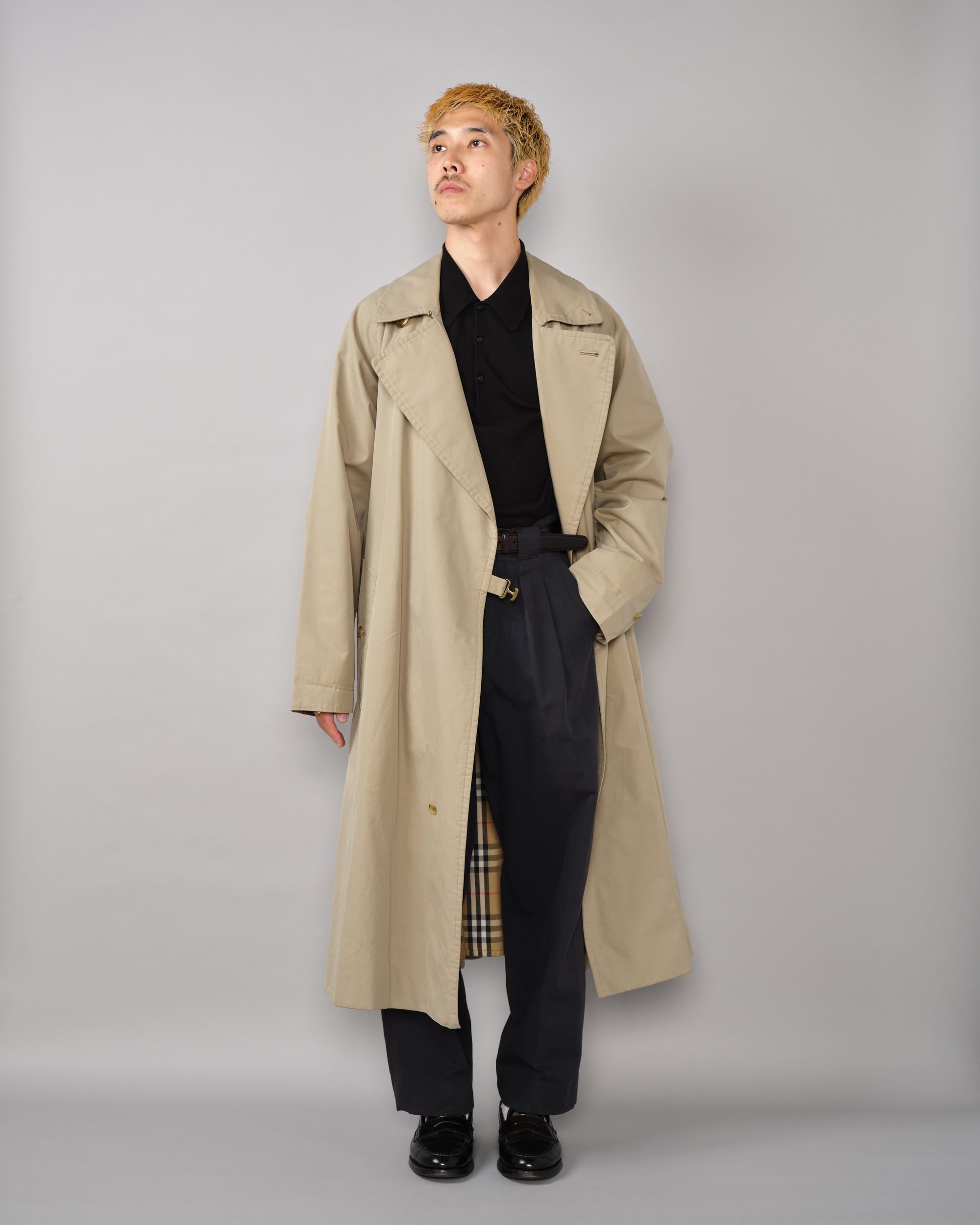 【~80's】Vintage Burberrys One-Piece Sleeve Tielocken Coat C100 Size.46REG
