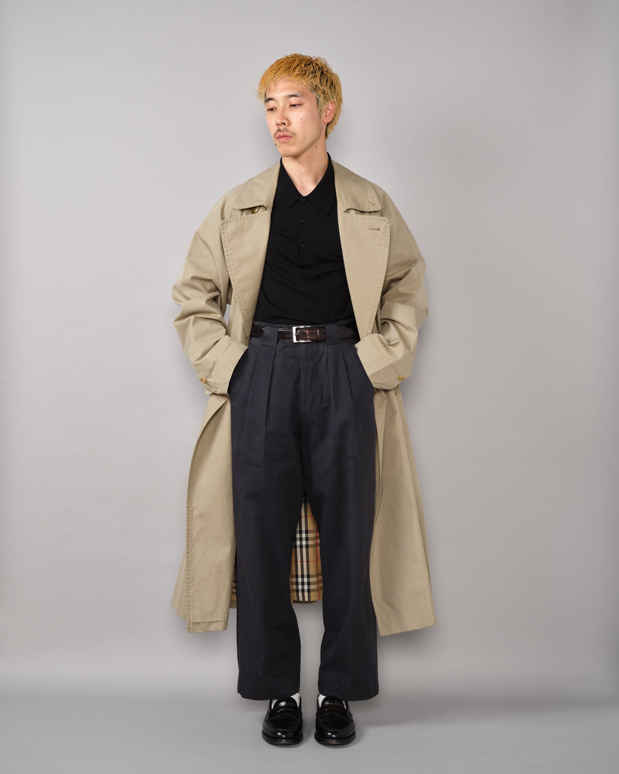 【~80's】Vintage Burberrys One-Piece Sleeve Tielocken Coat C100 Size.46REG