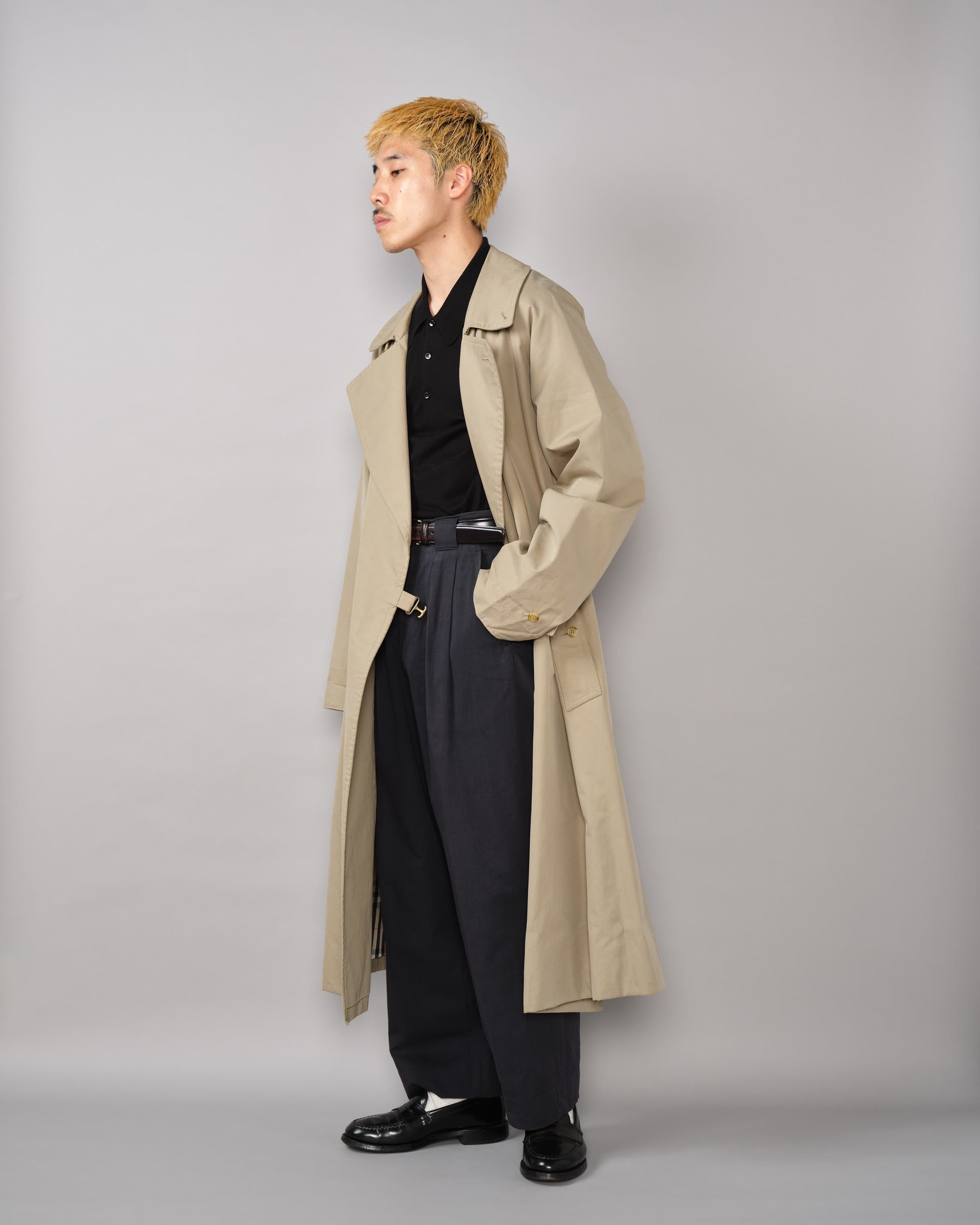 【~80's】Vintage Burberrys One-Piece Sleeve Tielocken Coat C100 Size.46REG