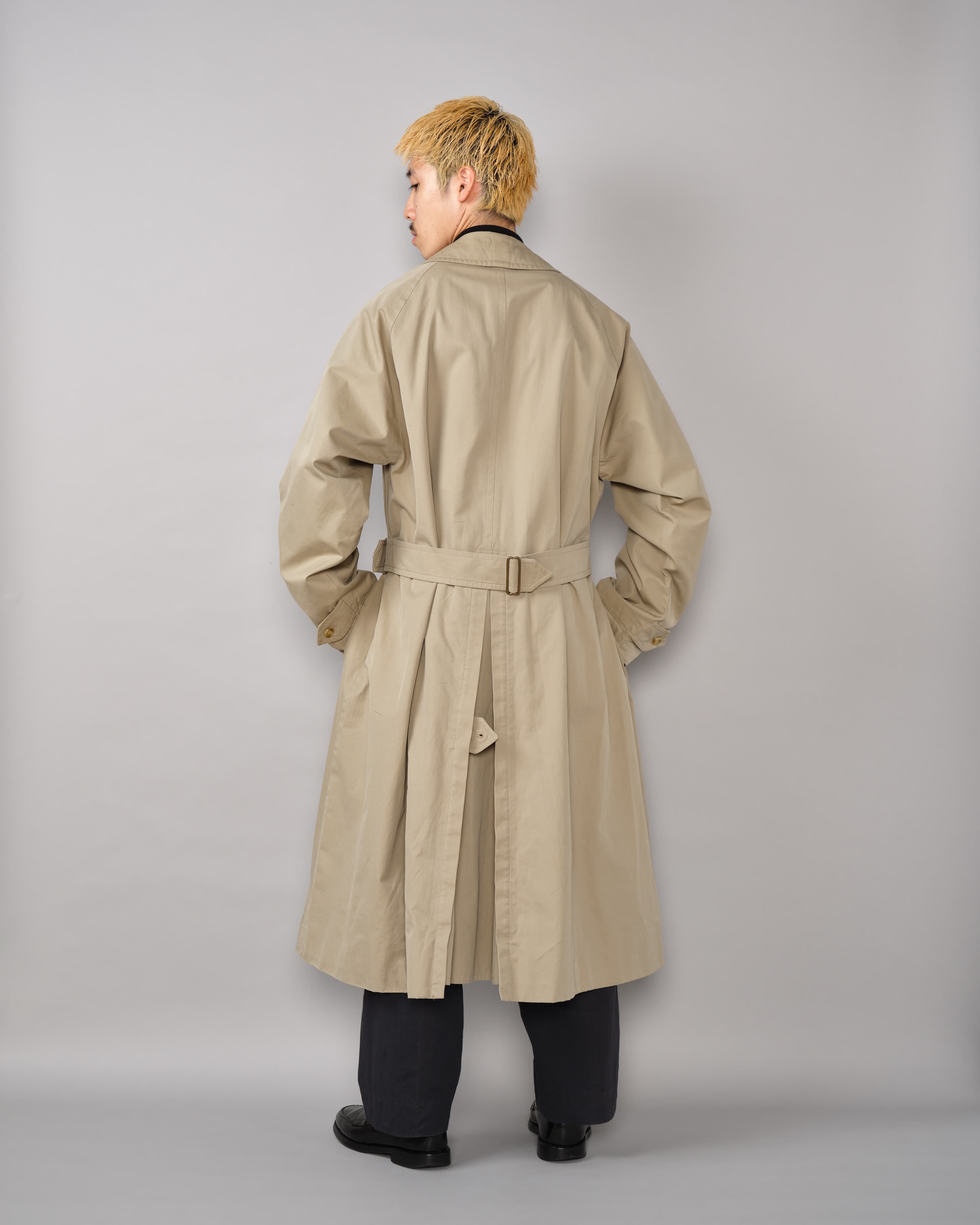 80's] Vintage Burberrys One-Piece Sleeve Tielocken Coat C100 Size