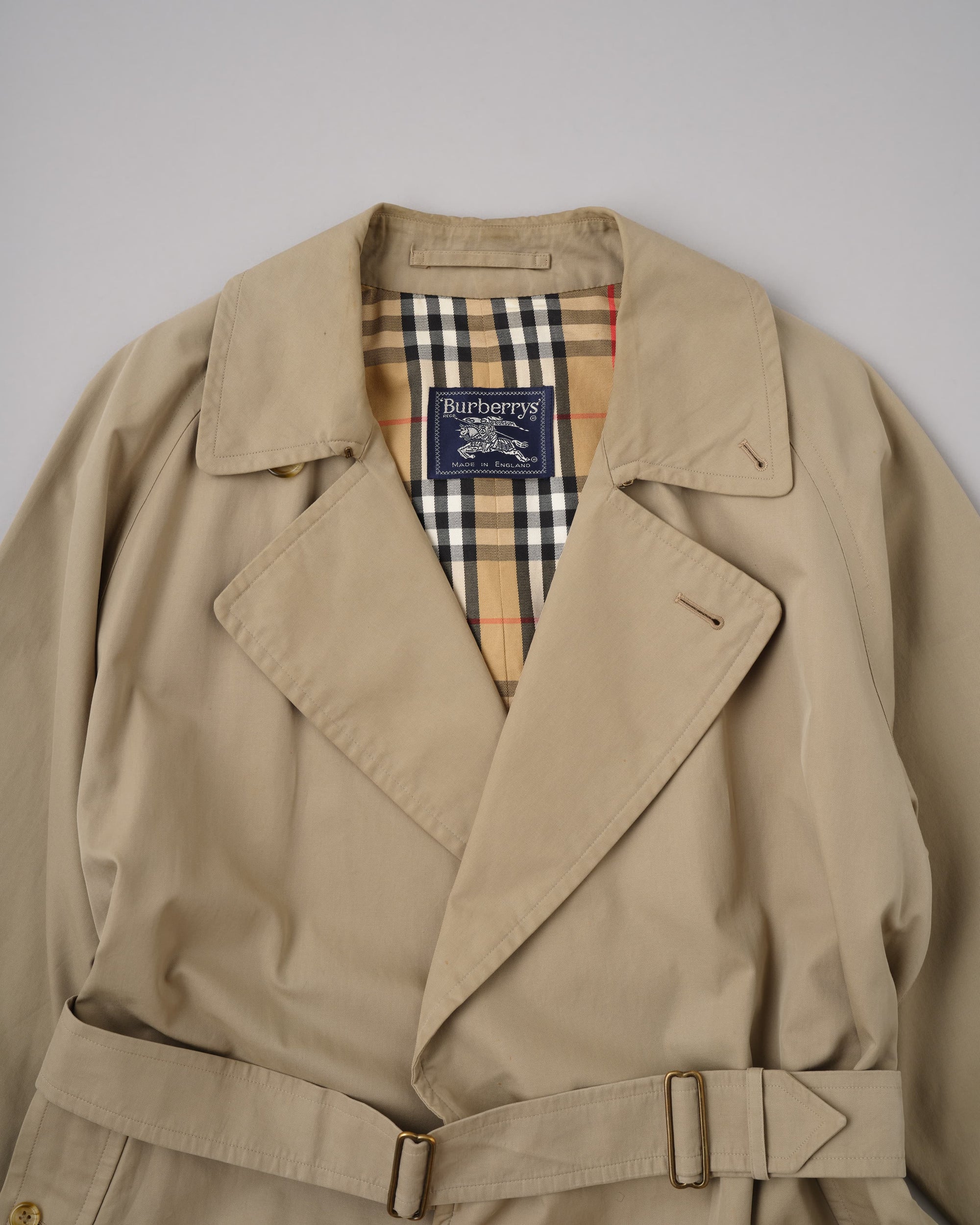 【~80's】Vintage Burberrys One-Piece Sleeve Tielocken Coat C100 Size.46REG