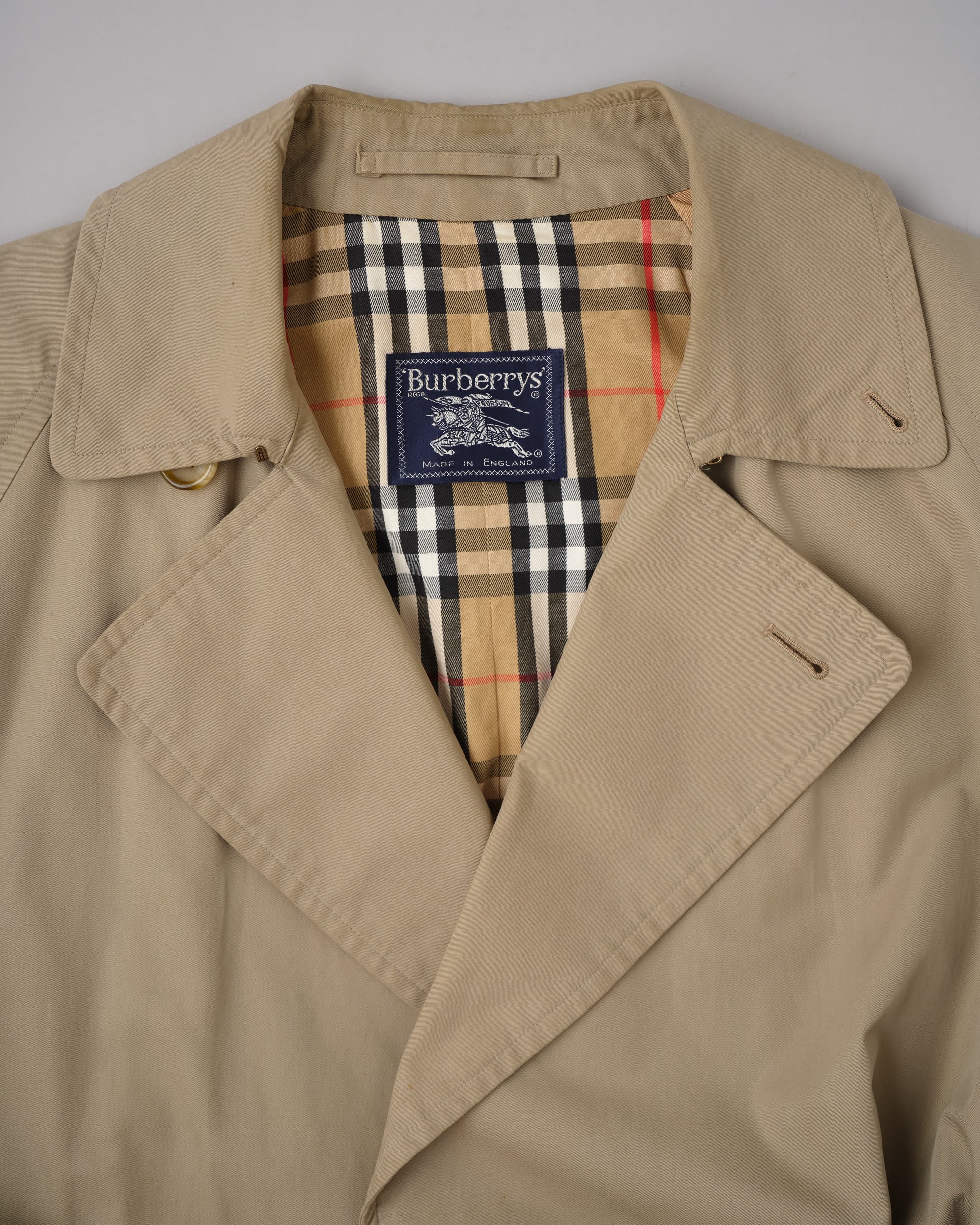 【~80's】Vintage Burberrys One-Piece Sleeve Tielocken Coat C100 Size.46REG