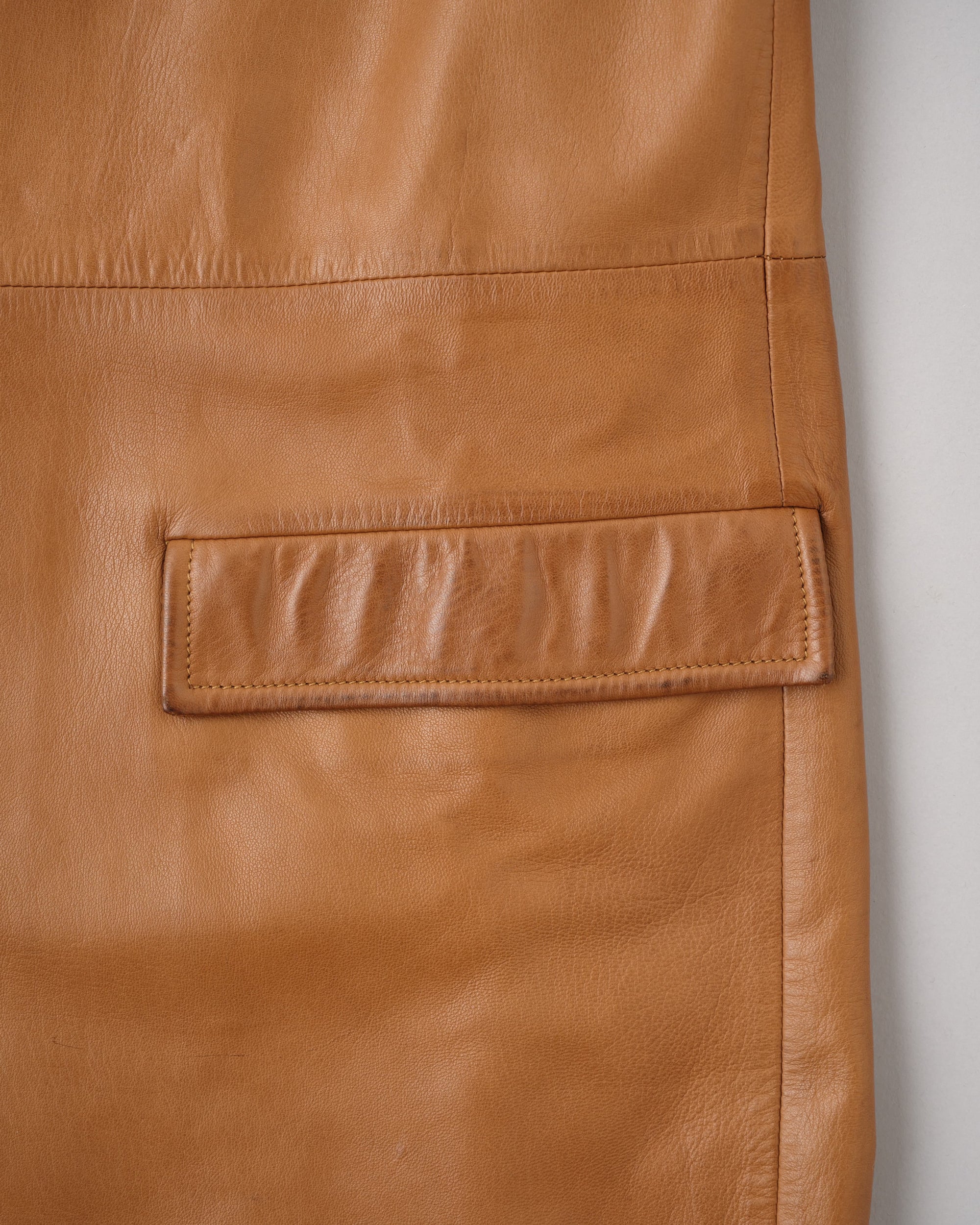[~70’s] Old GUCCI Lambskin Leather Shawl Collar Coat Size.50