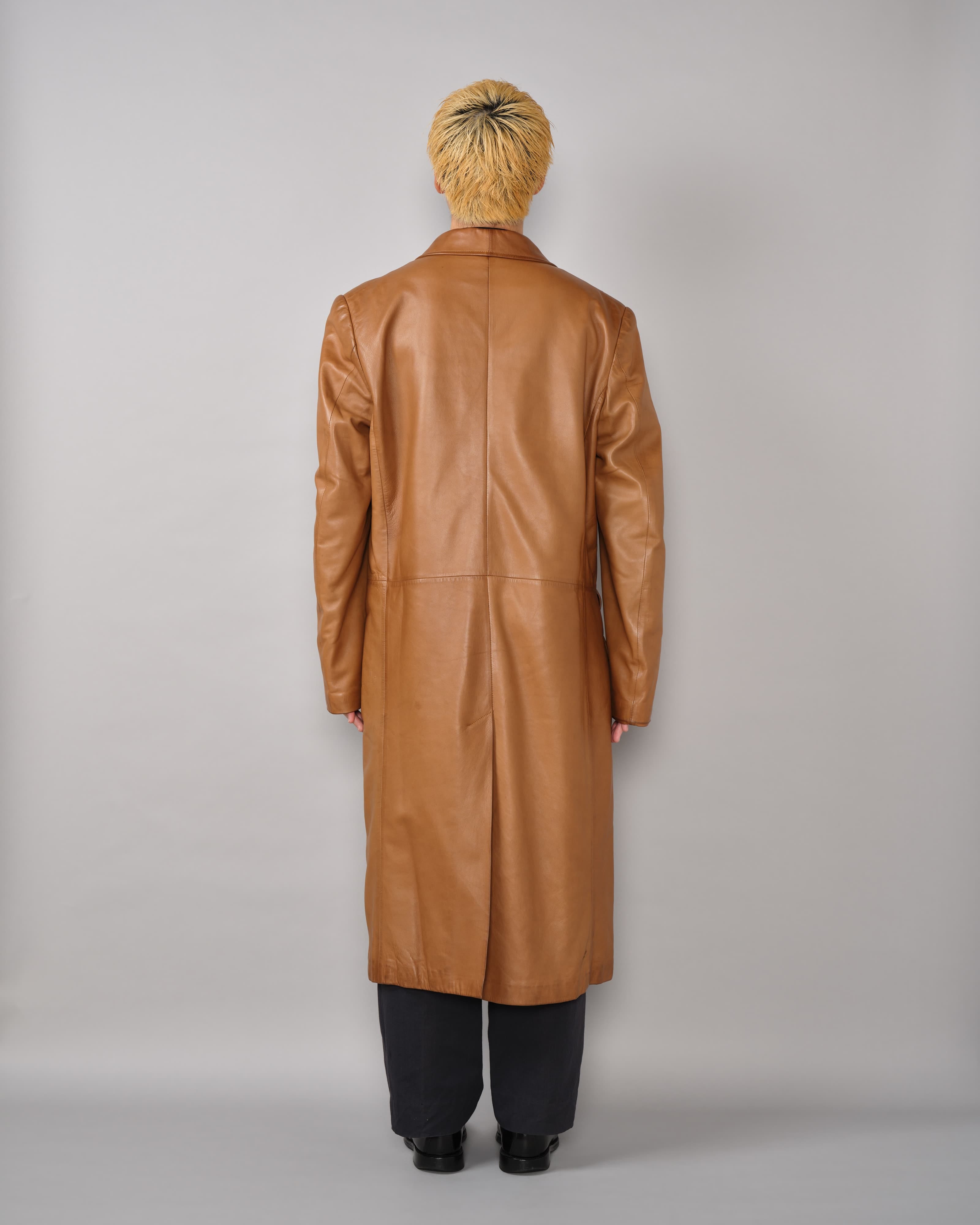 70's】Old GUCCI Lambskin Leather Shawl Collar Coat Size.50 | VIEUX