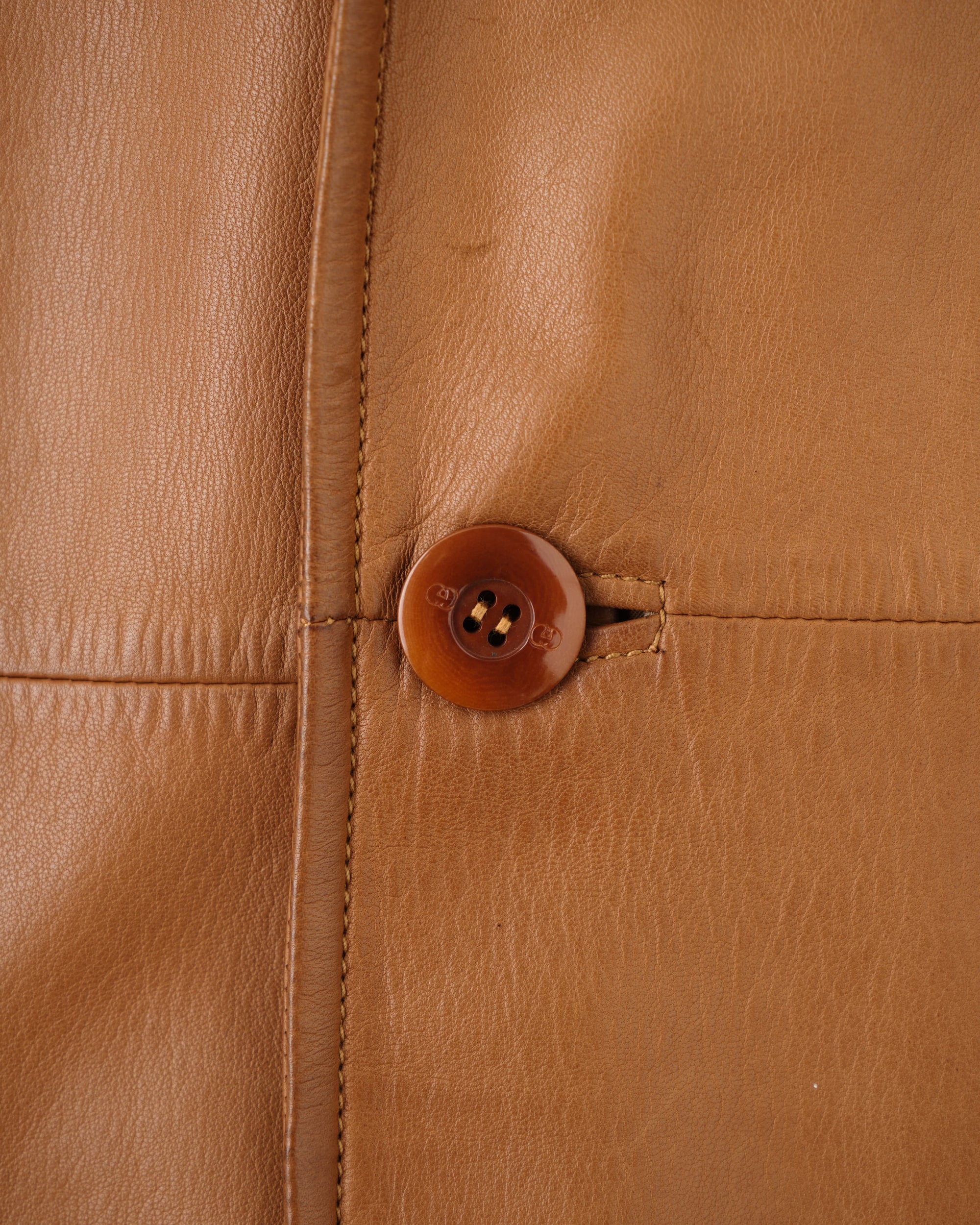[~70’s] Old GUCCI Lambskin Leather Shawl Collar Coat Size.50
