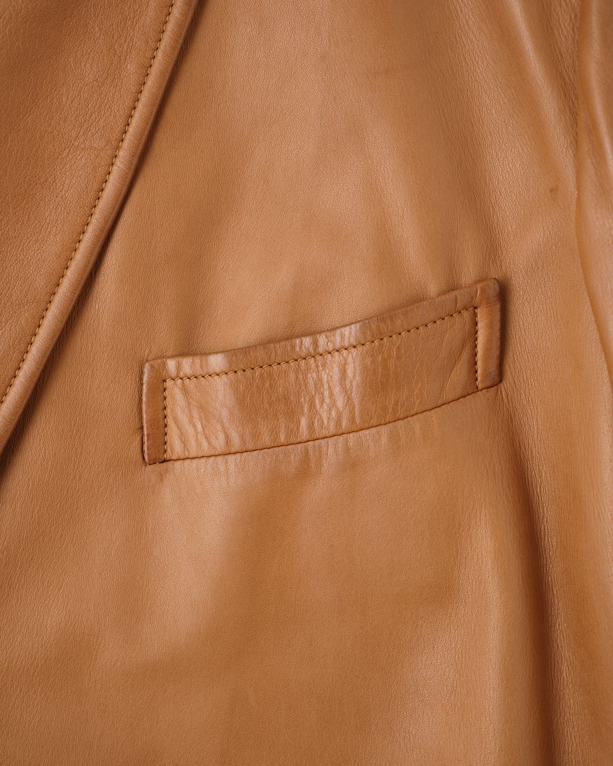[~70’s] Old GUCCI Lambskin Leather Shawl Collar Coat Size.50