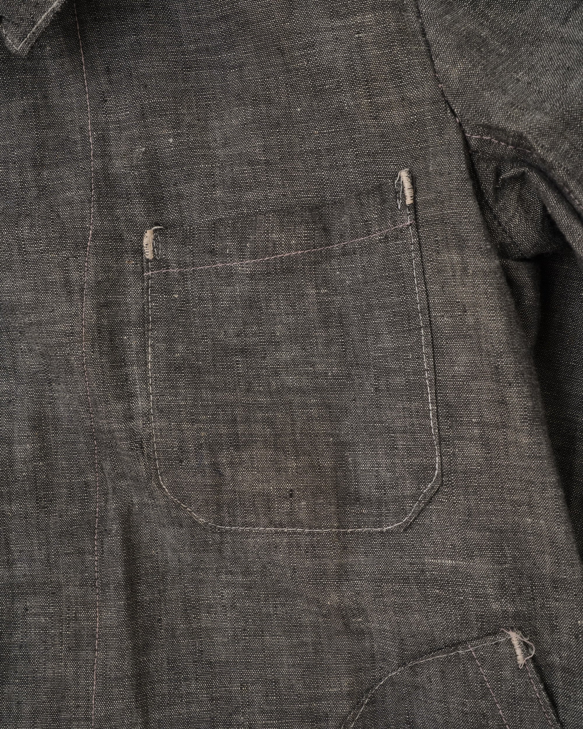 [~40’s] French Vintage Metis Black Chambray Work Coat