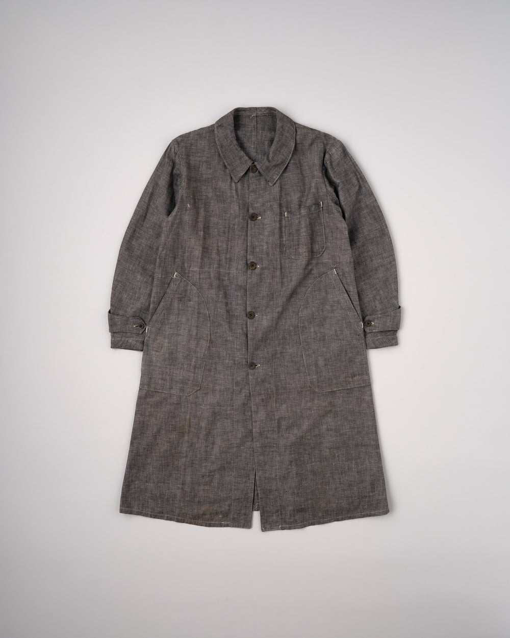 [~40’s] French Vintage Metis Black Chambray Work Coat