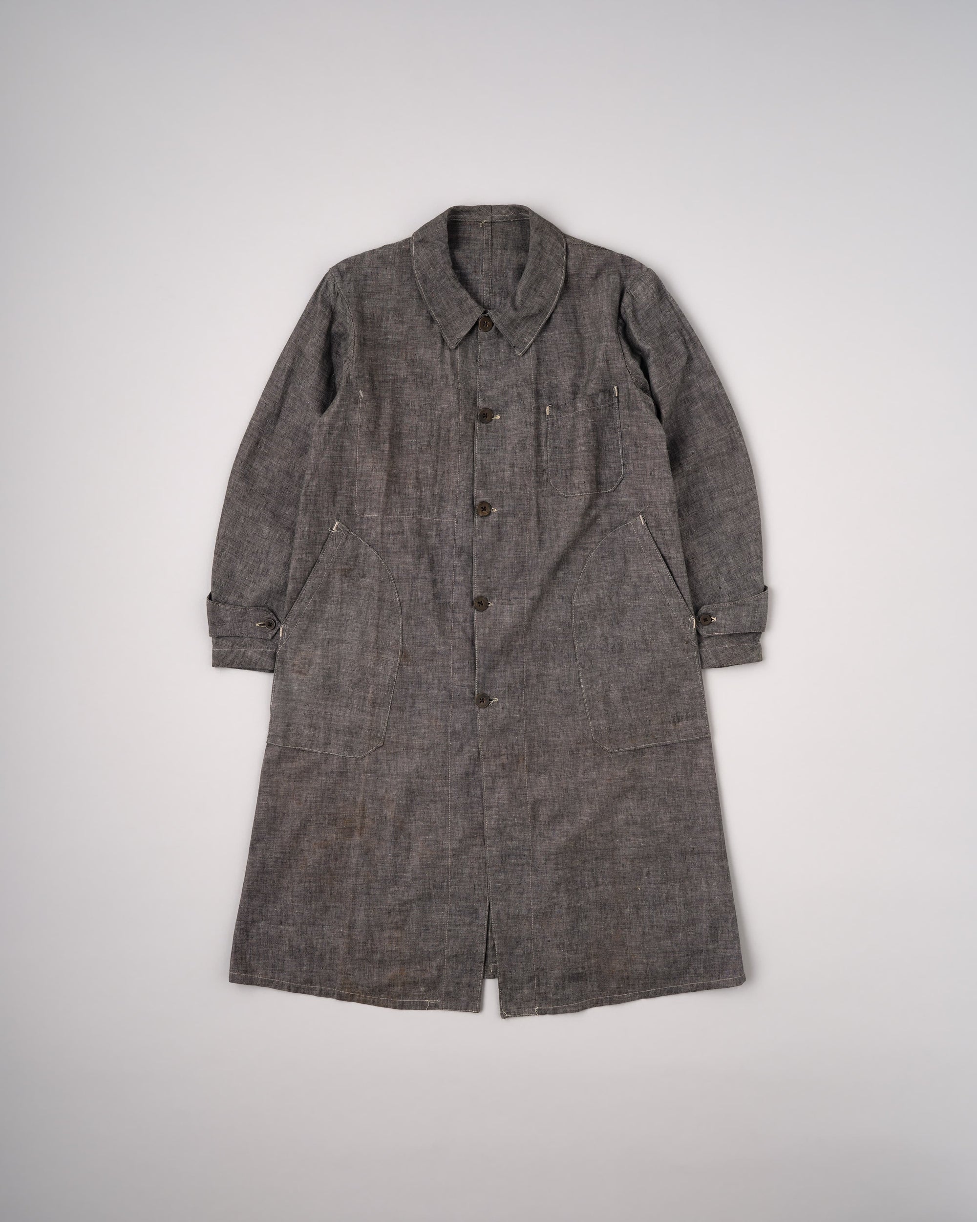 [~40’s] French Vintage Metis Black Chambray Work Coat