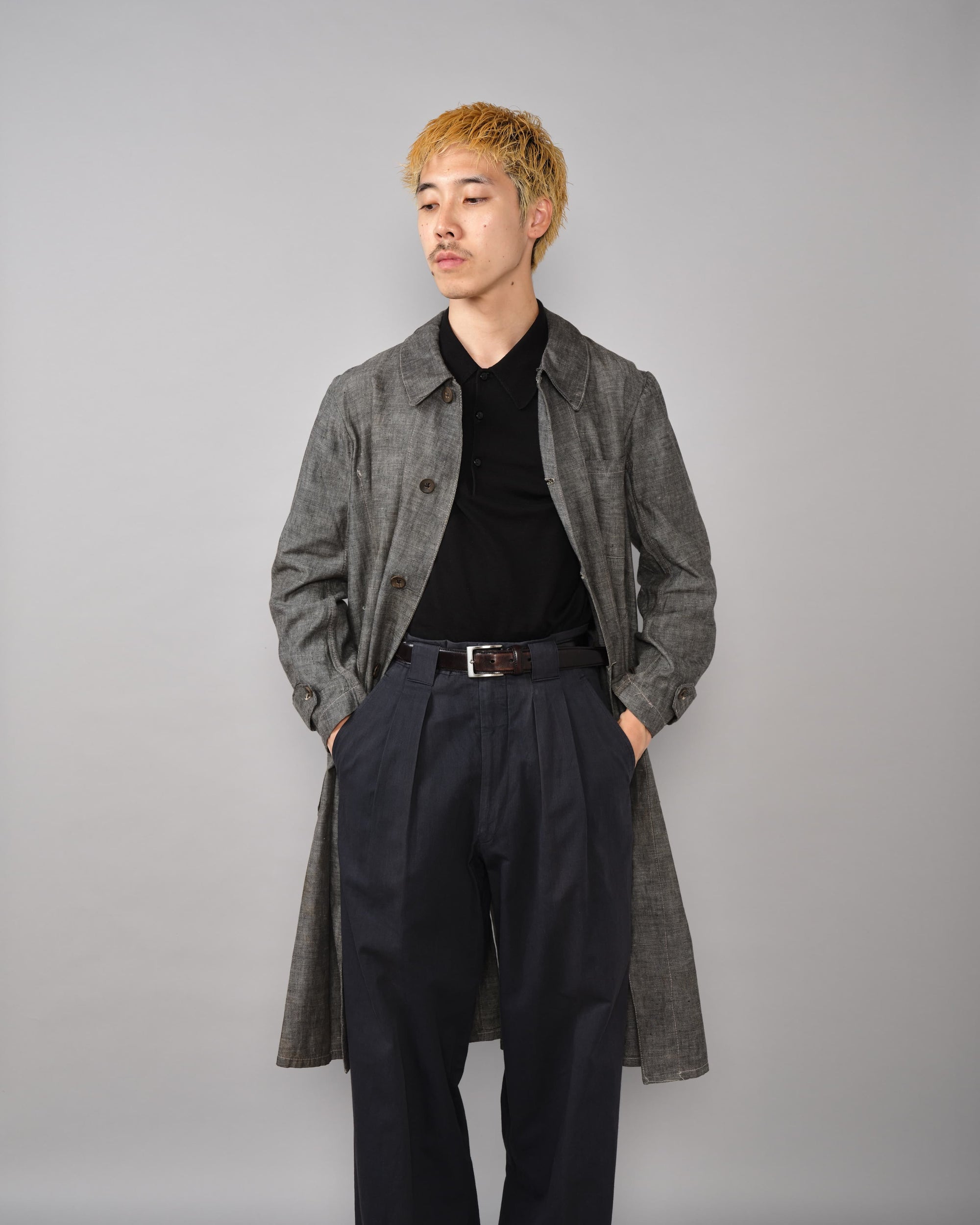 [~40’s] French Vintage Metis Black Chambray Work Coat